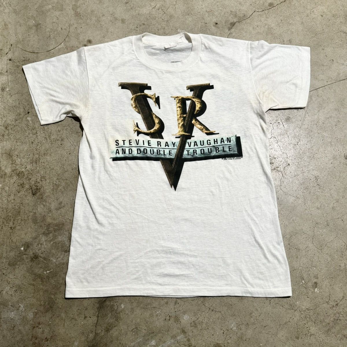 Band Tees 1989 STEVIE RAY VAUGHN AND DOUBLE TROUBLE TEE! Size US M / EU 48-50 / 2 - 2 Thumbnail