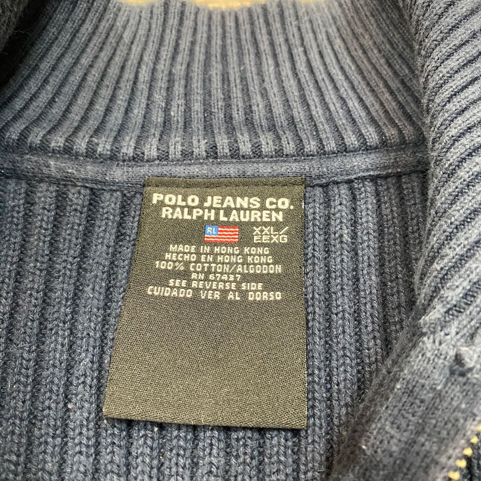 Polo Ralph Lauren × Vintage Vintage Polo Jeans Co Ralph Lauren 1/4 Zip Rib Sweater 2XL Size US XXL / EU 58 / 5 - 4 Thumbnail