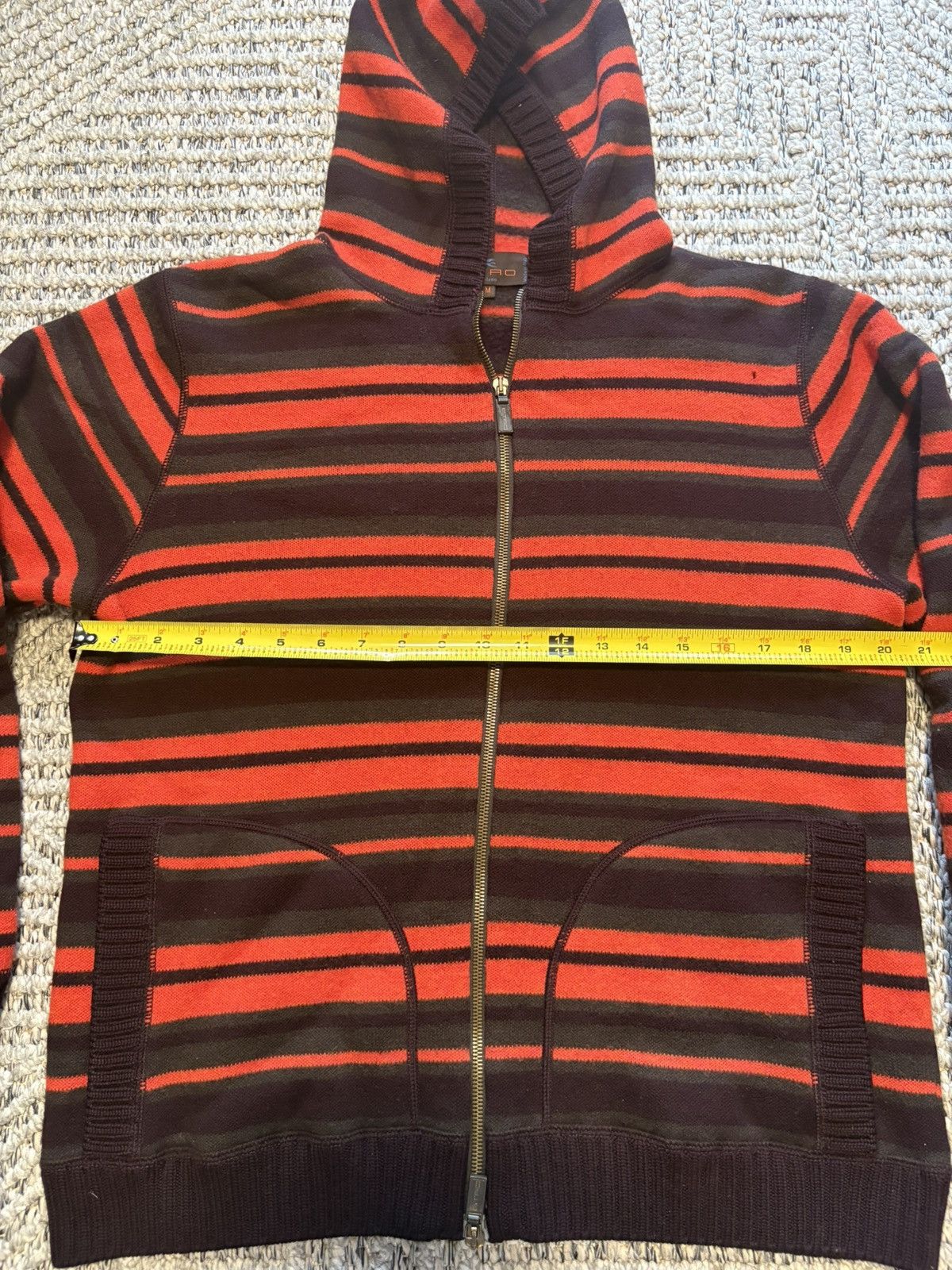Etro Vintage Etro Wool Striped Zip Up Hoodie Size M Size US M / EU 48-50 / 2 - 5 Thumbnail