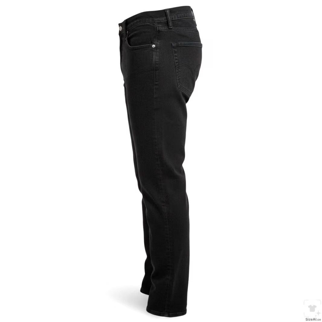 Levi's Levi's 514 Jeans Mens 36x34 Black Dark Wash Straight Denim Stretch Zip Fly Size US 36 / EU 52 - 3 Thumbnail