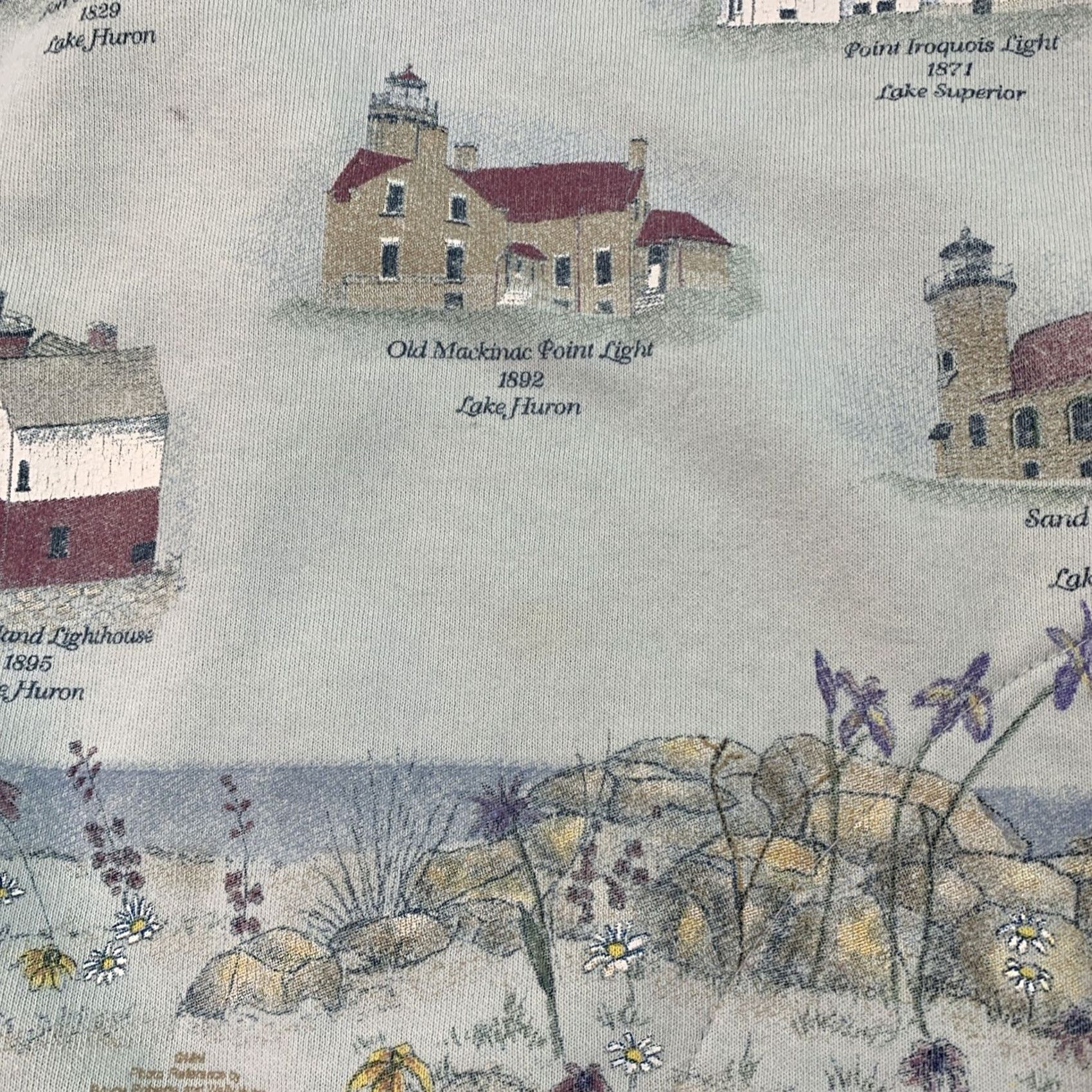 Vintage VINTAGE Grandmacore Cottage All Over Print Lighthouse Cardigan USA Large Cardigan Womens L Blue USA Graphic Knit Vintage Sagacity Size L / US 10 / IT 46 - 5 Thumbnail