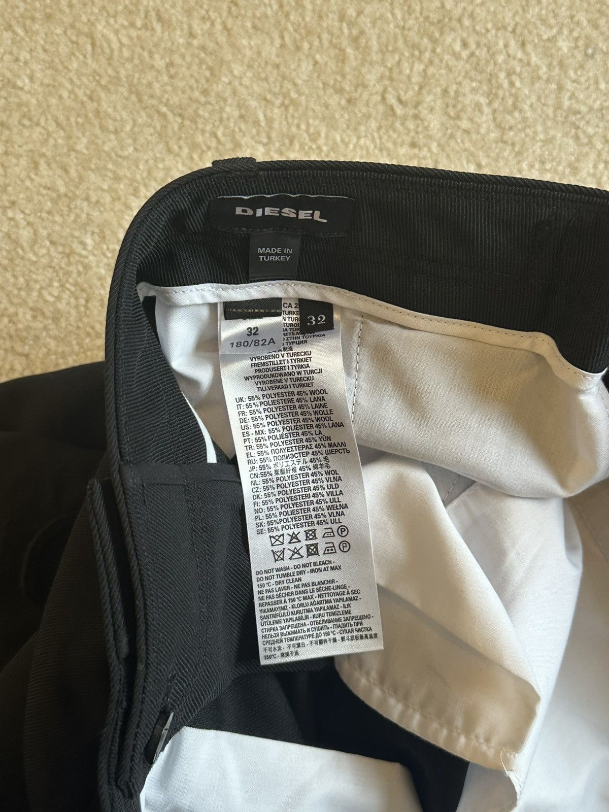Diesel Black Adjustable Wool Cargo Pants Size US 32 / EU 48 - 3 Thumbnail
