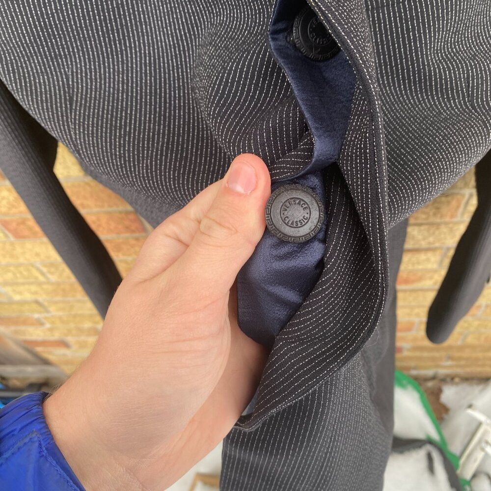 Versace × Vintage Vintage 90s Versace Classic V2 Striped Suit Jacket Size 56 Size 54L - 7 Thumbnail