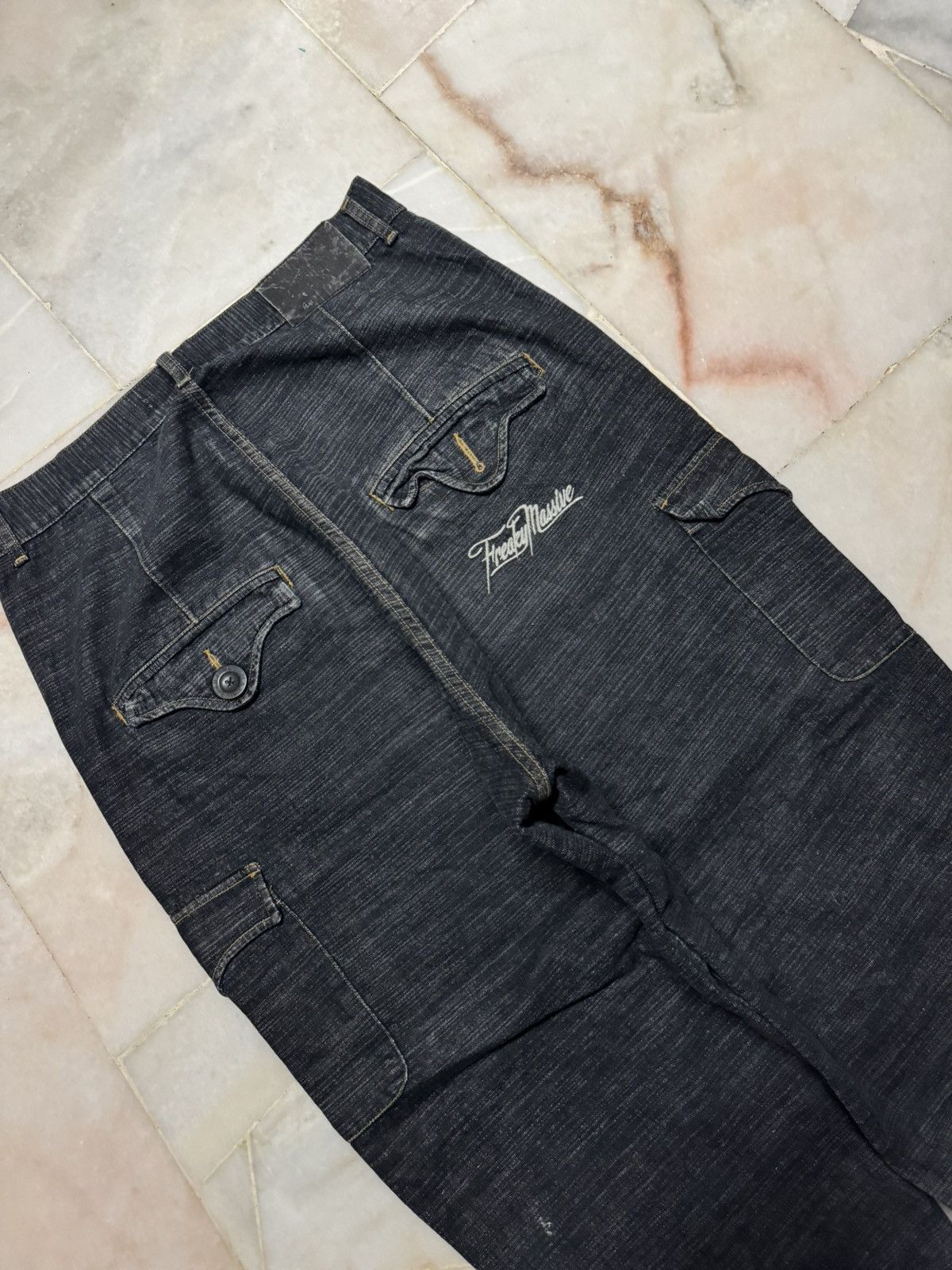 JNCO 💥INSANE BAGGY💥FREAKY F-R808 SUPER BAGGY CARGO HIP-HOP STYLE Size US 33 - 18 Thumbnail