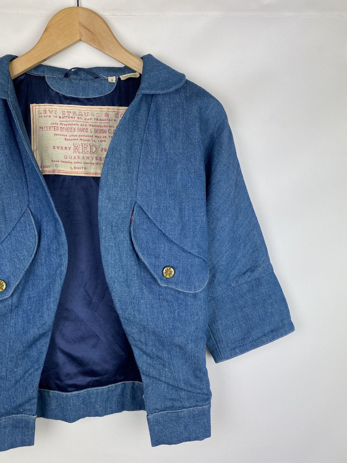 Levi's Vintage Clothing Rare Levi’s Vintage Clothing Red Jeans denim kimono jacket Size S / US 4 / IT 40 - 3 Thumbnail
