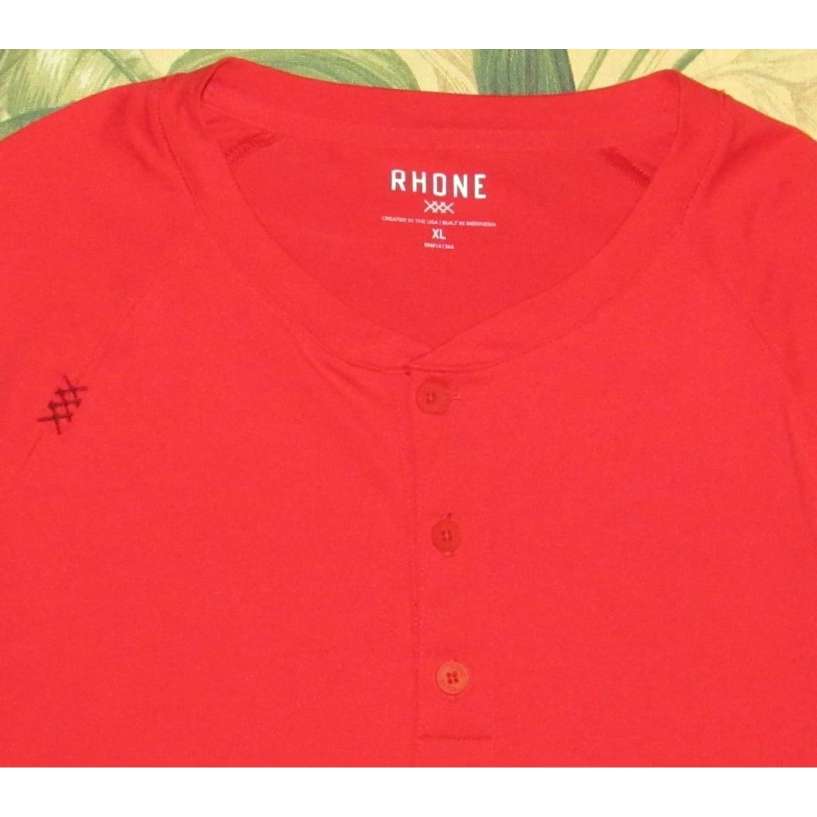 Rhone RHONE Red Long Sleeve Performance Henley Shirt XL Mens Size US XL / EU 56 / 4 - 2 Thumbnail