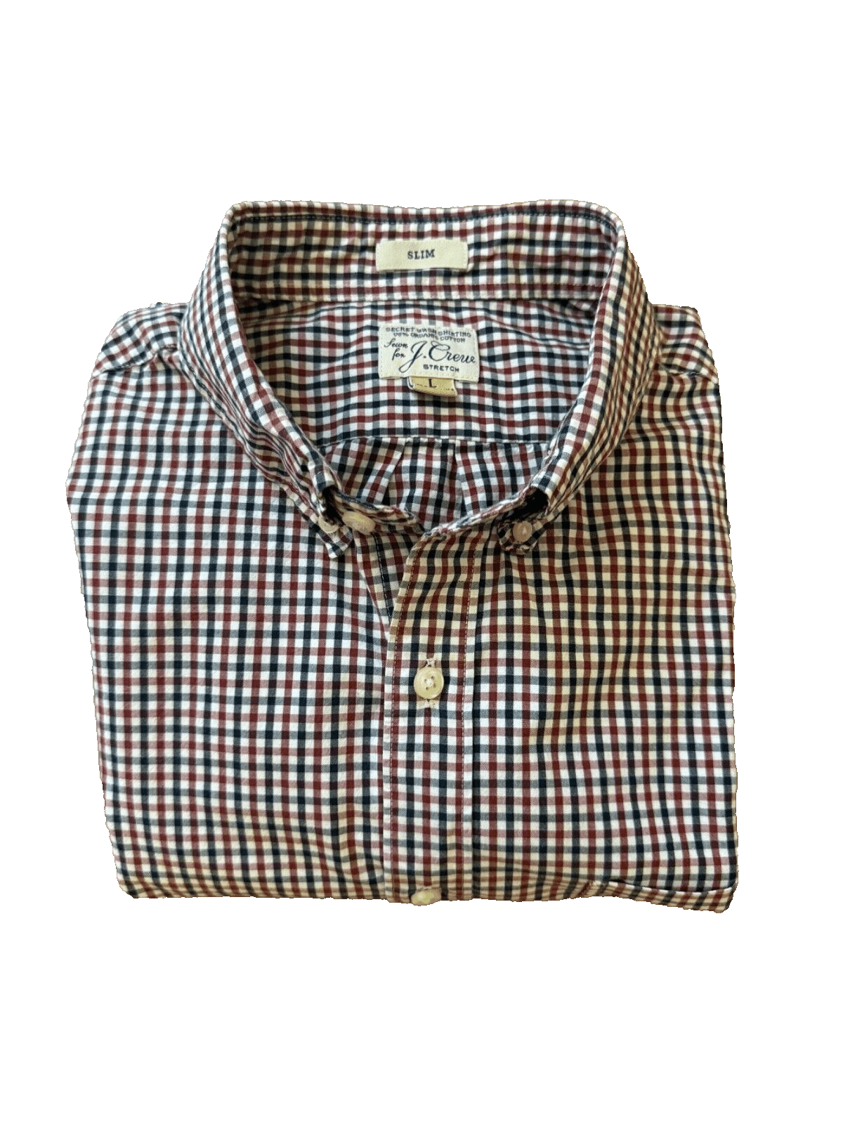 J.Crew J. Crew Men's L Slim Fit Red Blue Check Button Down Shirt Size US L / EU 52-54 / 3 - 1 Thumbnail
