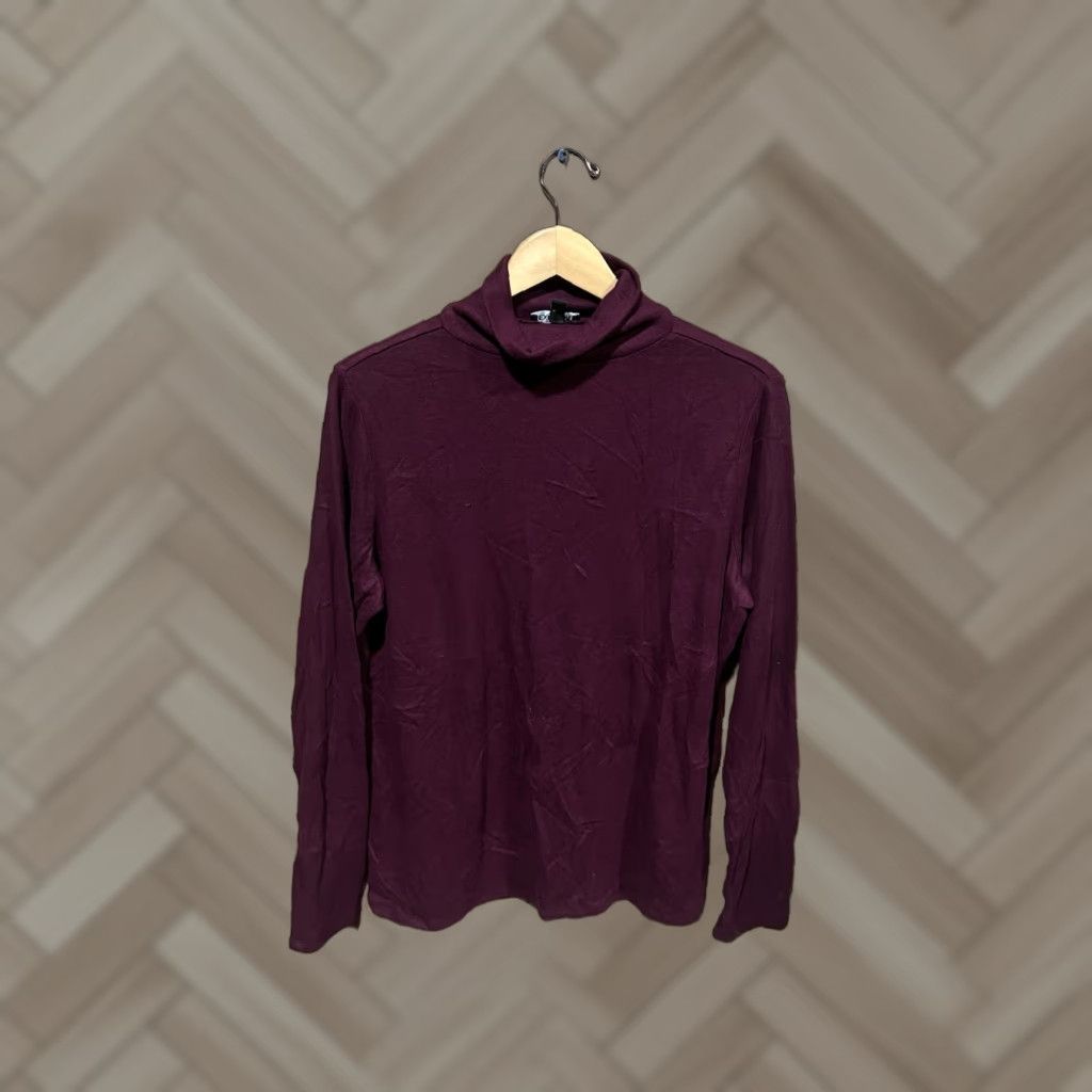 Express Express Womens Purple Long Sleeve Ribbed Turtle Neck Shirt XL NWT Size XL / US 12-14 / IT 48-50 - 1 Thumbnail