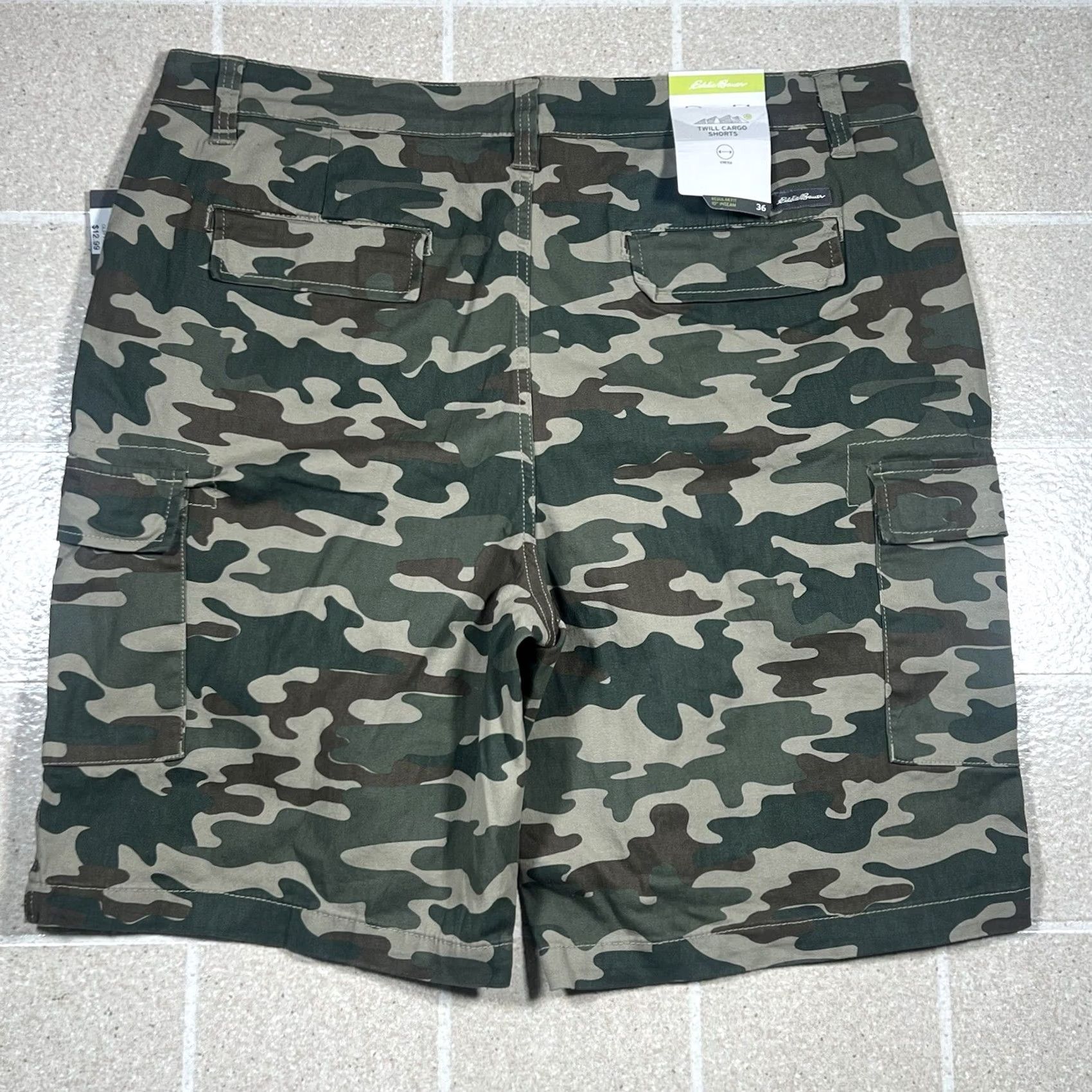 Eddie Bauer Eddie Bauer Cargo Shorts Mens 36 Green Tan Camo Pockets Outdoors Adventure Multicolor Regular Cargo Men 36 Outdoors Size US 36 / EU 52 - 3 Thumbnail