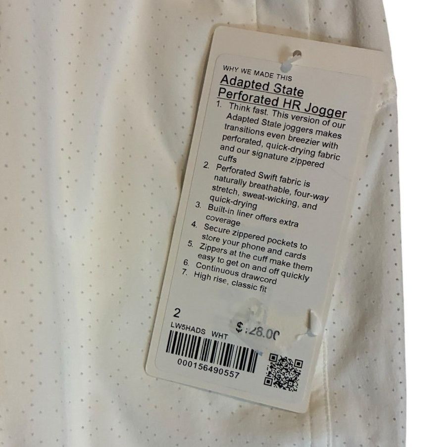 Lululemon Lululemon Adapted State Perforated HR Jogger White Size 2 Size 26" / US 2 / IT 38 - 3 Thumbnail
