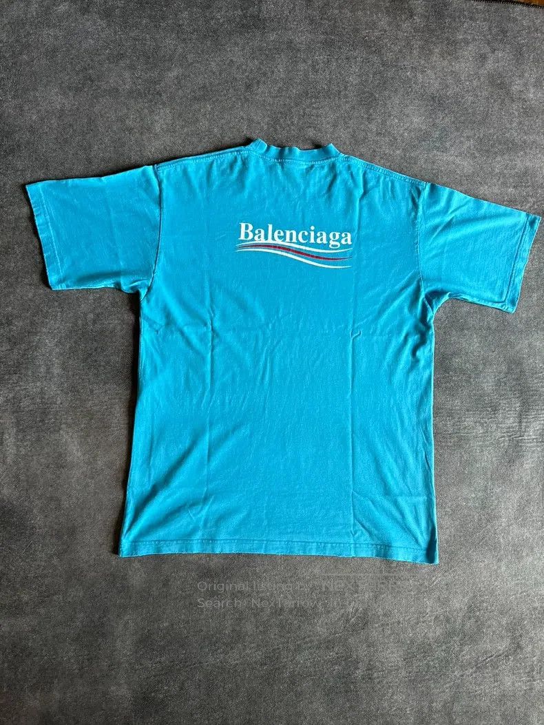 Balenciaga Balenciaga Blue Wave Cracked Pattern Coca-Cola Logo Short Size US XS / EU 42 / 0 - 2 Thumbnail