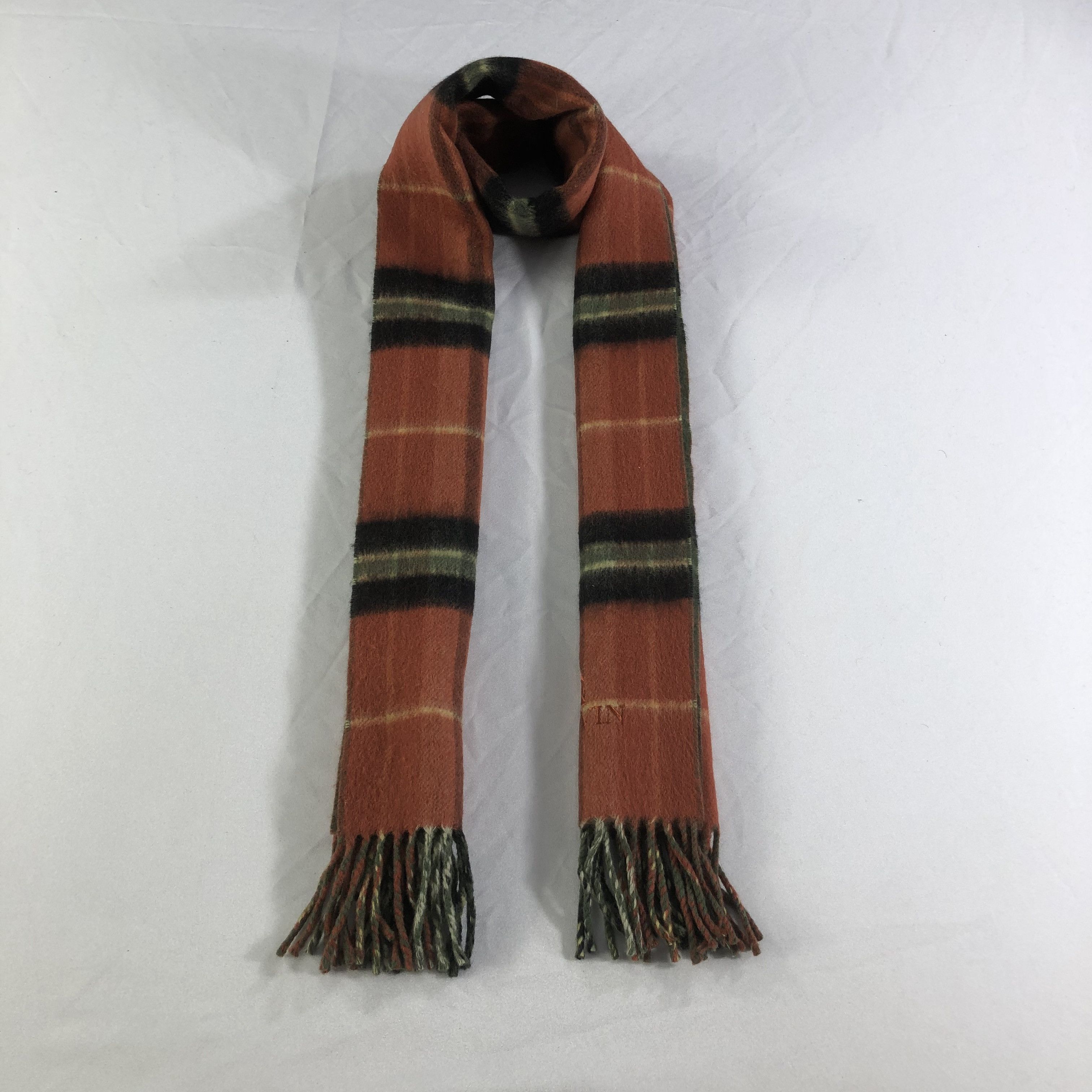 Lanvin Tartan Cashmere Scarf Muffler V1509
