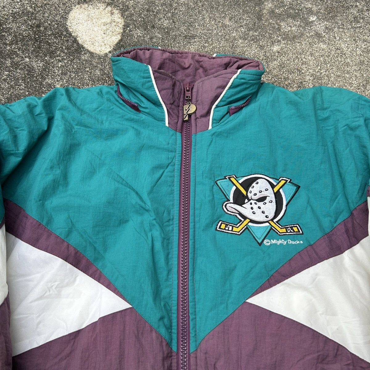 Starter Vintage 90s Anaheim Mighty Ducks Jacket NHL Starter Size US L / EU 52-54 / 3 - 3 Thumbnail
