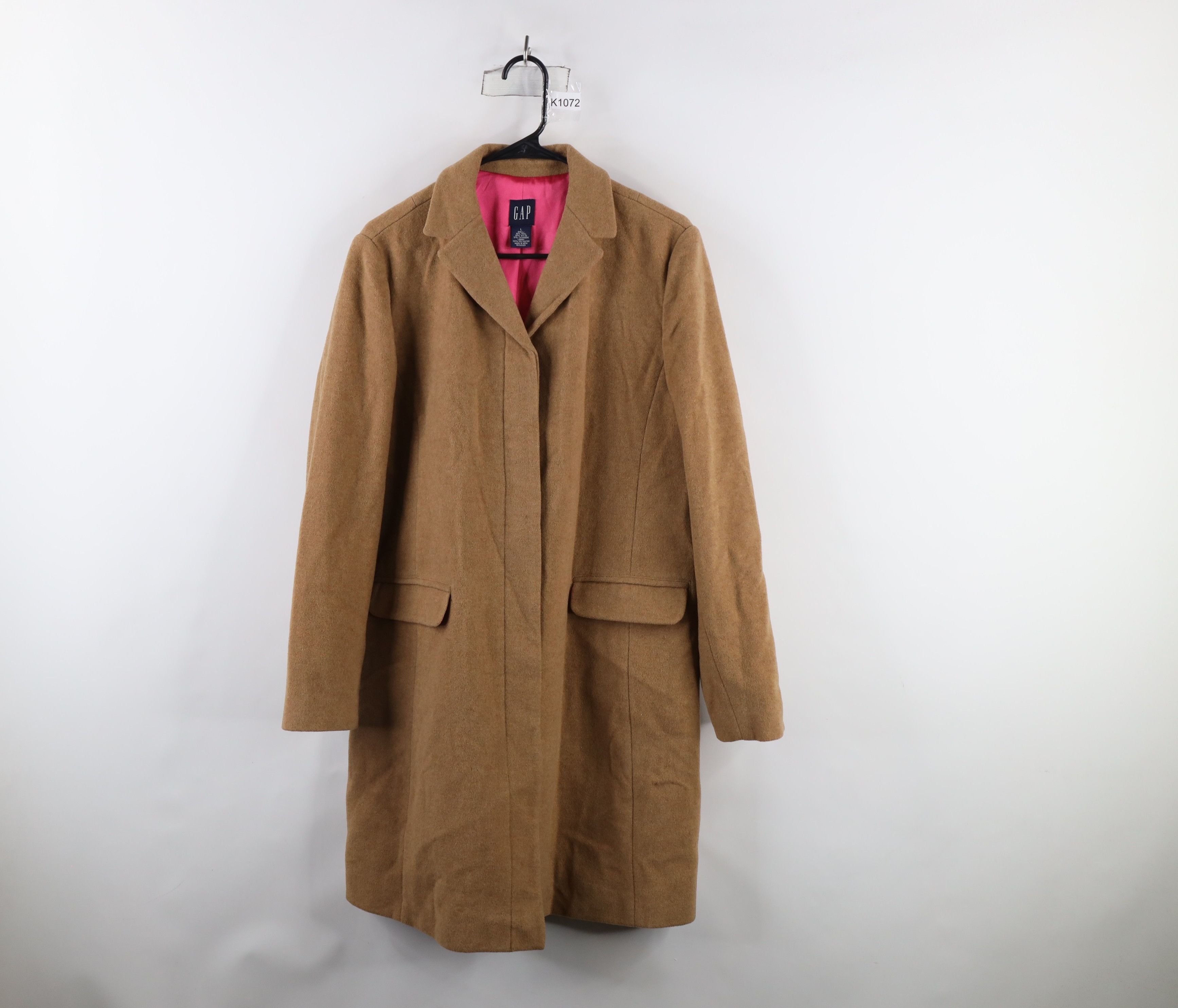 Gap × Vintage Vintage Y2K 2000 Gap Cashmere Blend Overcoat Jacket Beige Size L / US 10 / IT 46 - 1 Thumbnail