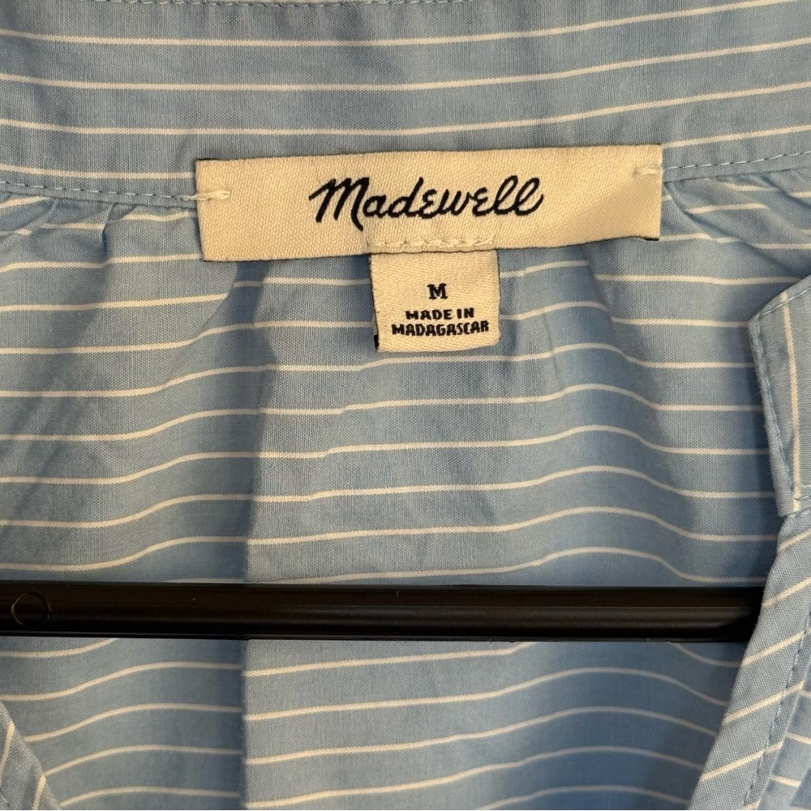Madewell Madewell Sky Blue and White Striped Top Size M / US 6-8 / IT 42-44 - 2 Thumbnail