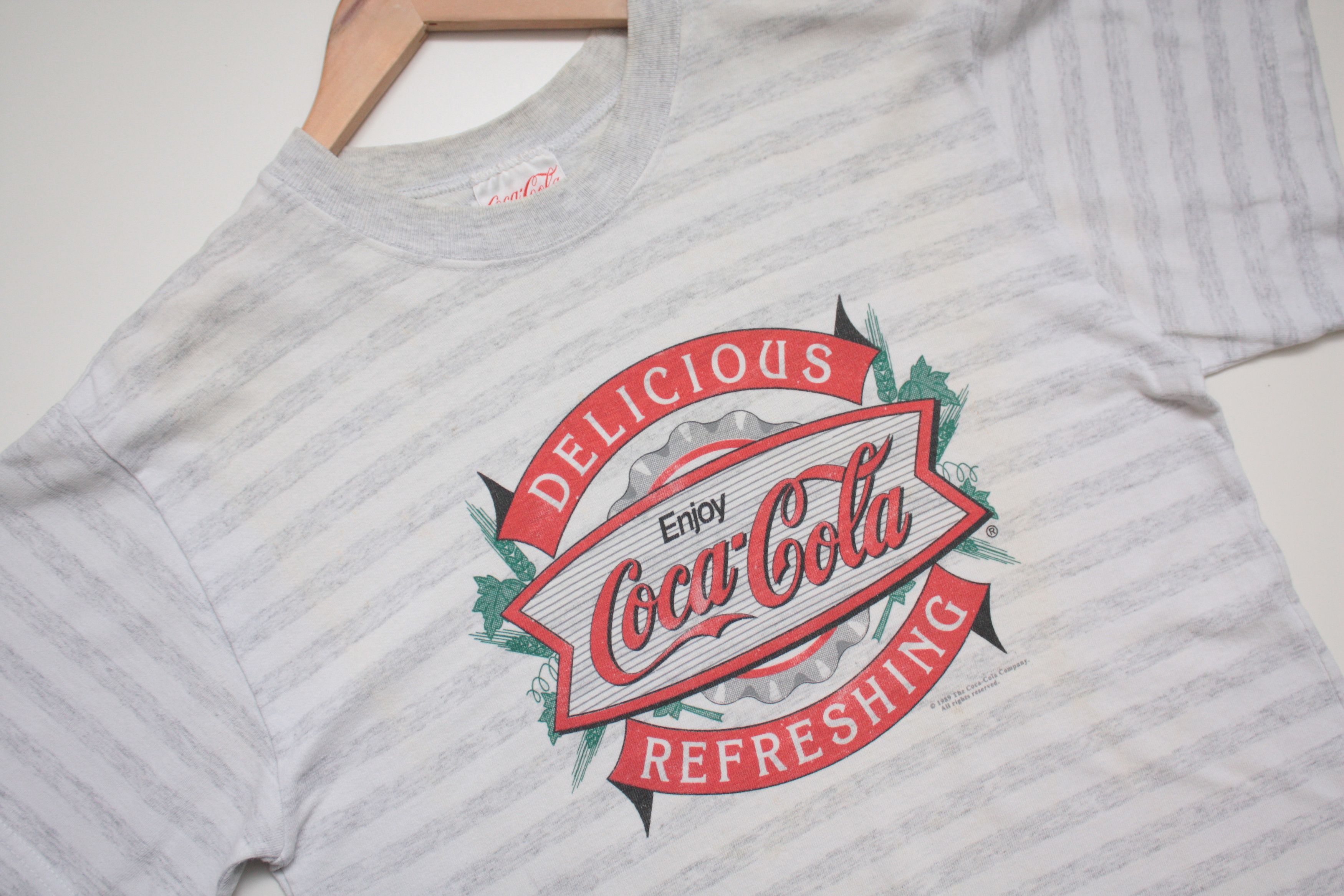 Coca Cola Coca Cola 1989 Vintage Striped T-Shirt Made In U.S.A. Size US S / EU 44-46 / 1 - 3 Thumbnail