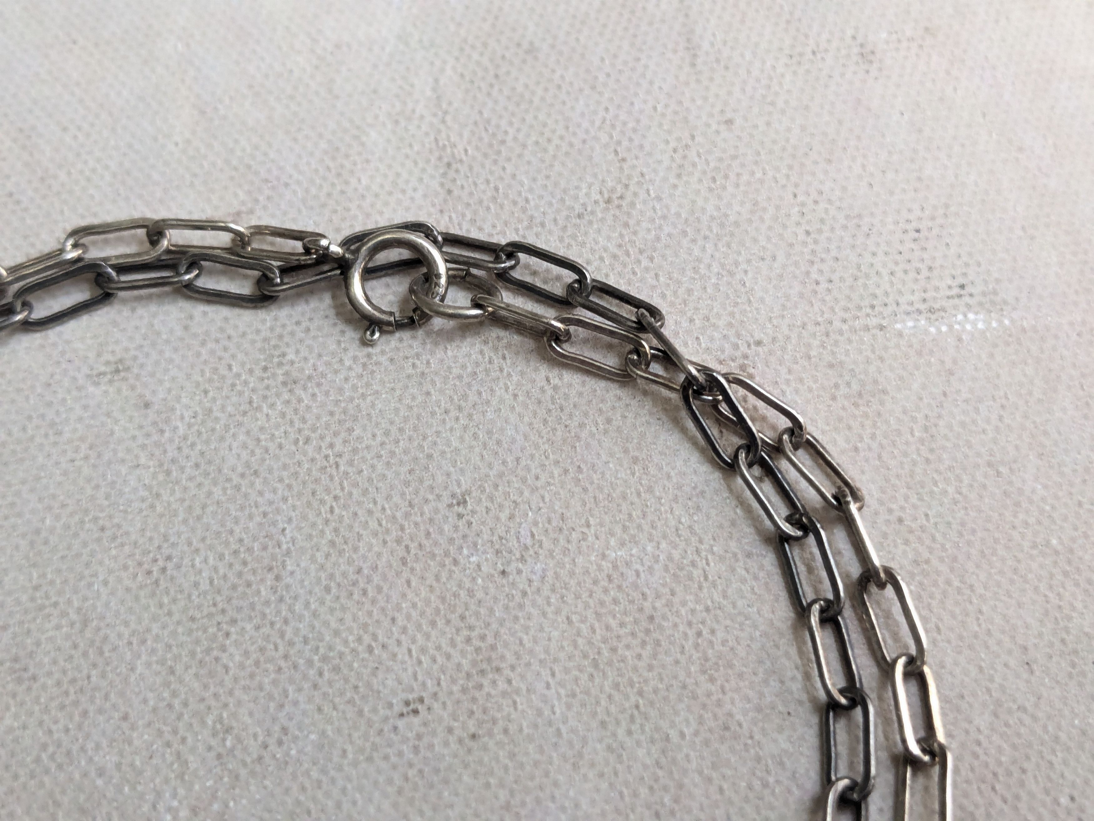 Jewelry Vintage Sterling Silver Necklace Paperclip Chain 18" Size ONE SIZE - 5 Thumbnail