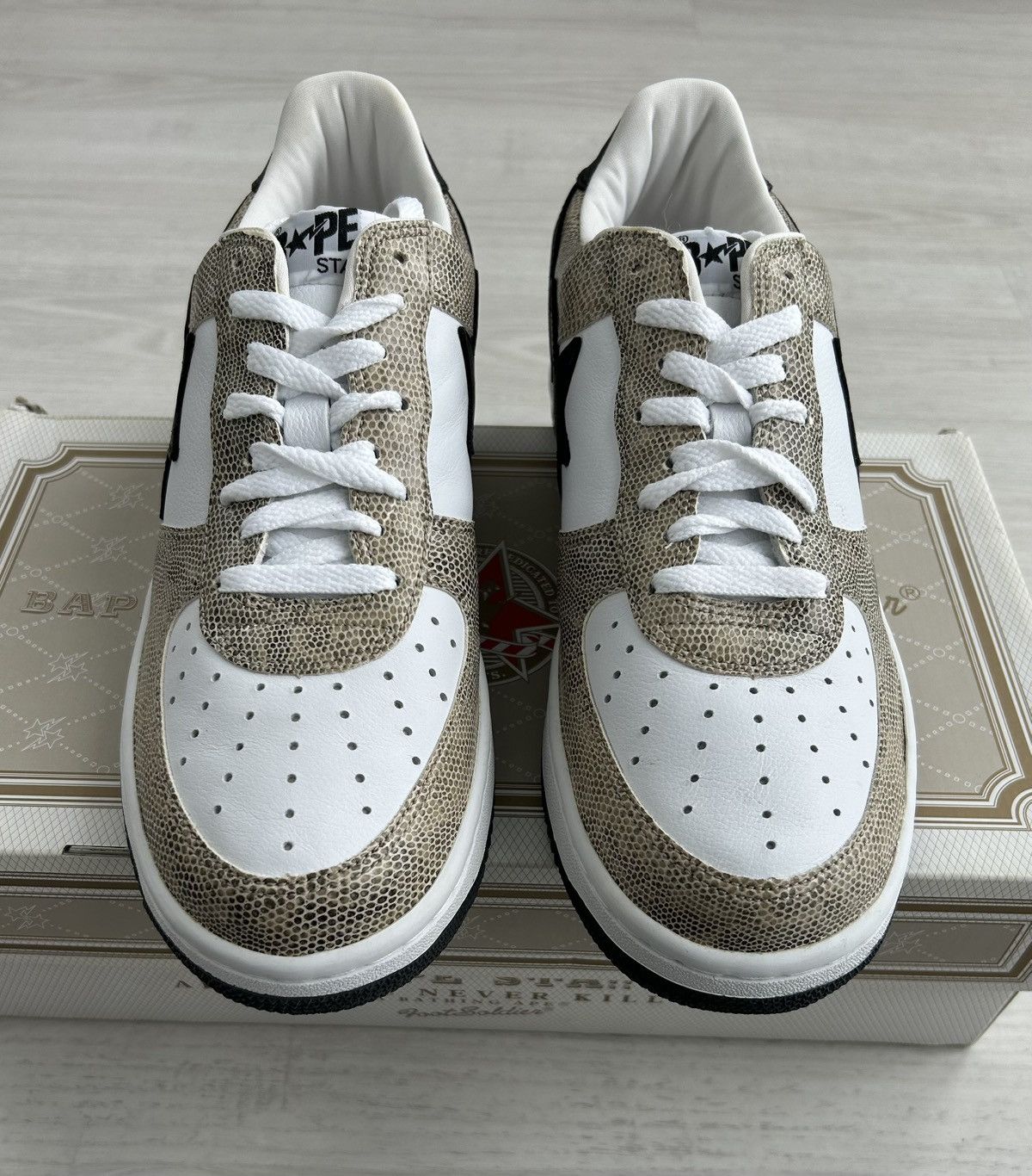 Bape VERY RARE OG 2001 A BATHING APE SNAKESKIN BAPESTA Size US 11 / EU 44 - 2 Thumbnail
