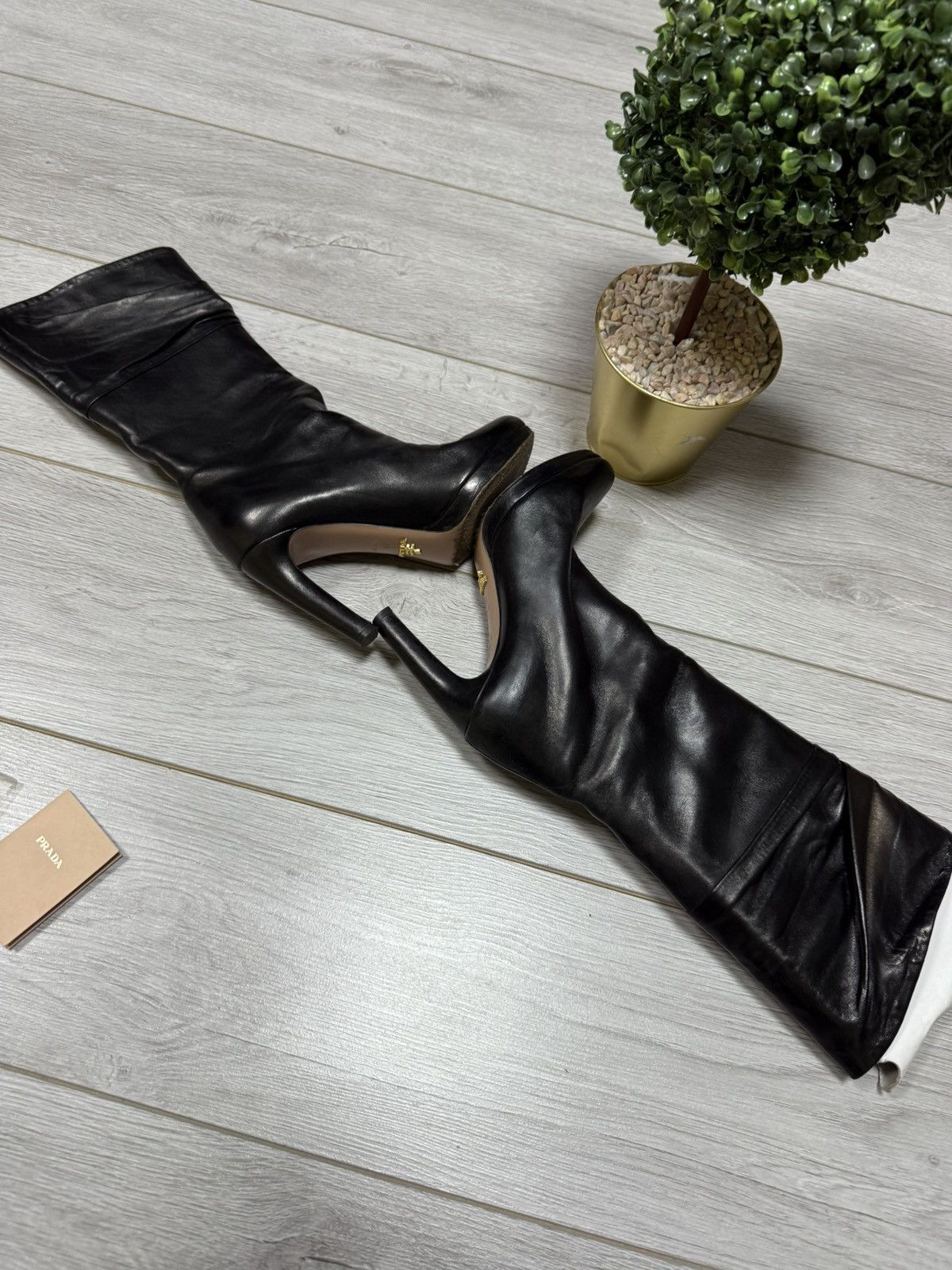 Prada Prada leather calzature donna high boots Size US 7 / IT 37 - 5 Thumbnail