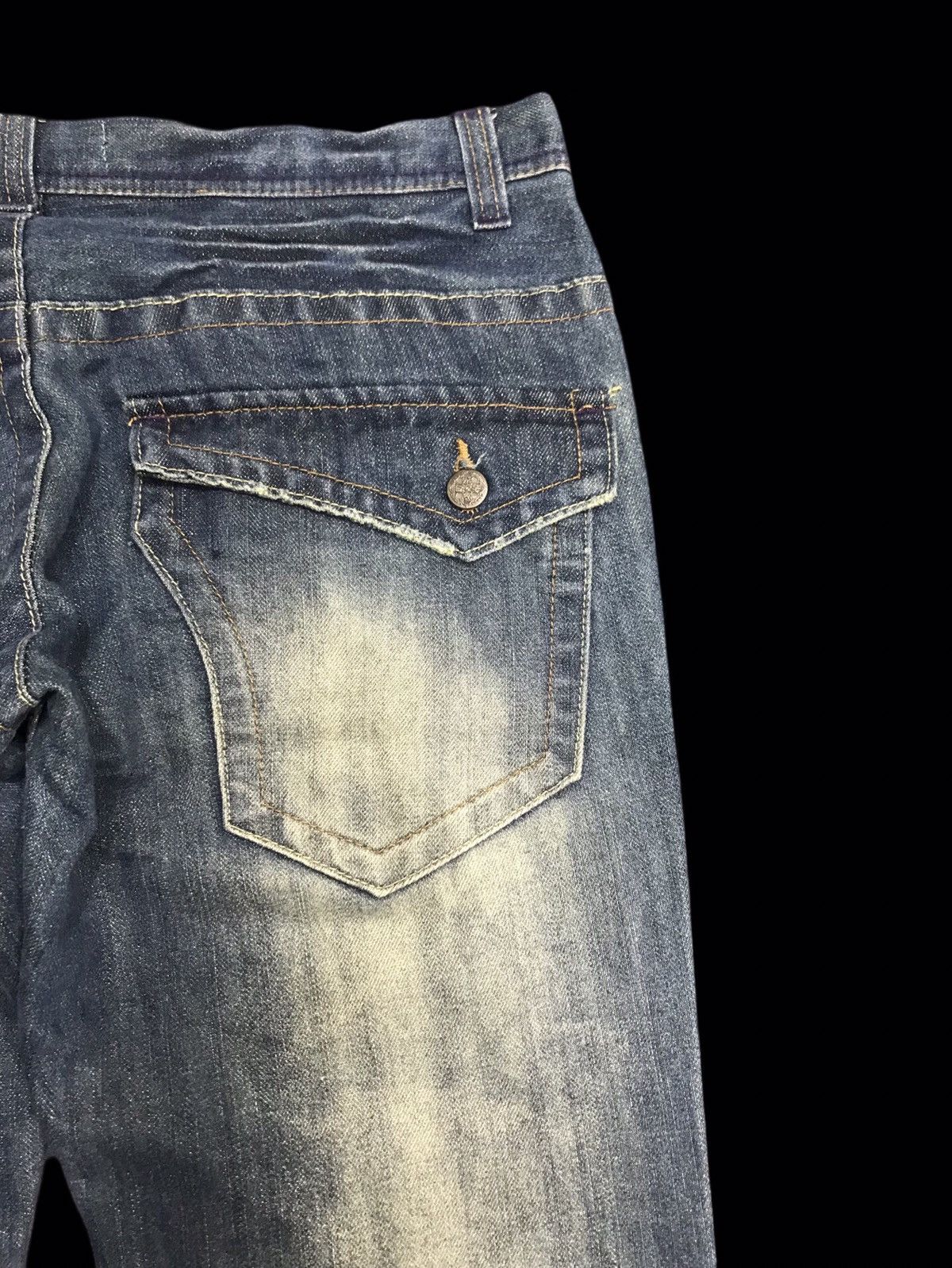 Japanese Brand 💥FLARE💥Rare Root Thre Flare Low Rise Distressed Denim F163 Size US 35 - 11 Thumbnail