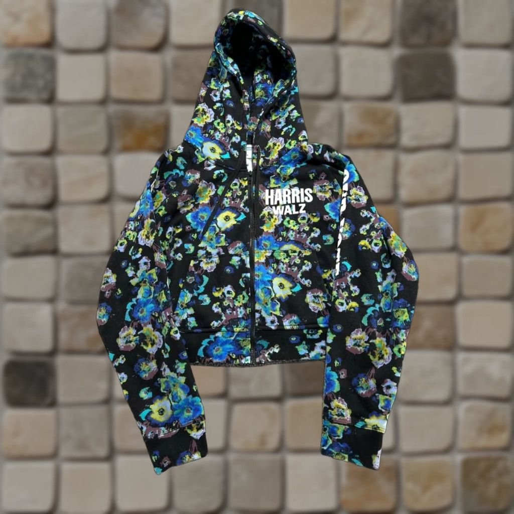 Ulla Johnson Hoodie Womens Medium Black Floral Our Bodies Our Votes Harris Walz