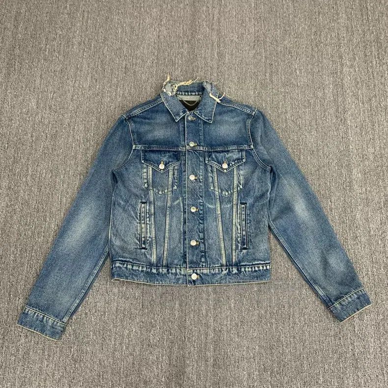 Balenciaga Balenciaga Blue Coca-Cola Washed Aged Denim Jacket Size US S / EU 44-46 / 1 - 1 Thumbnail