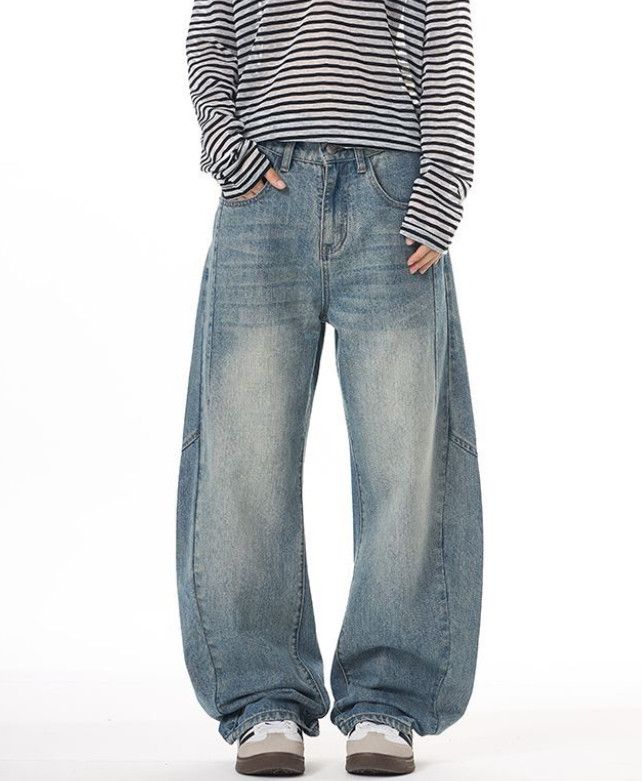 Vintage American high-street retro men's baggy cutaway jeans Size US 32 / EU 48 - 4 Thumbnail