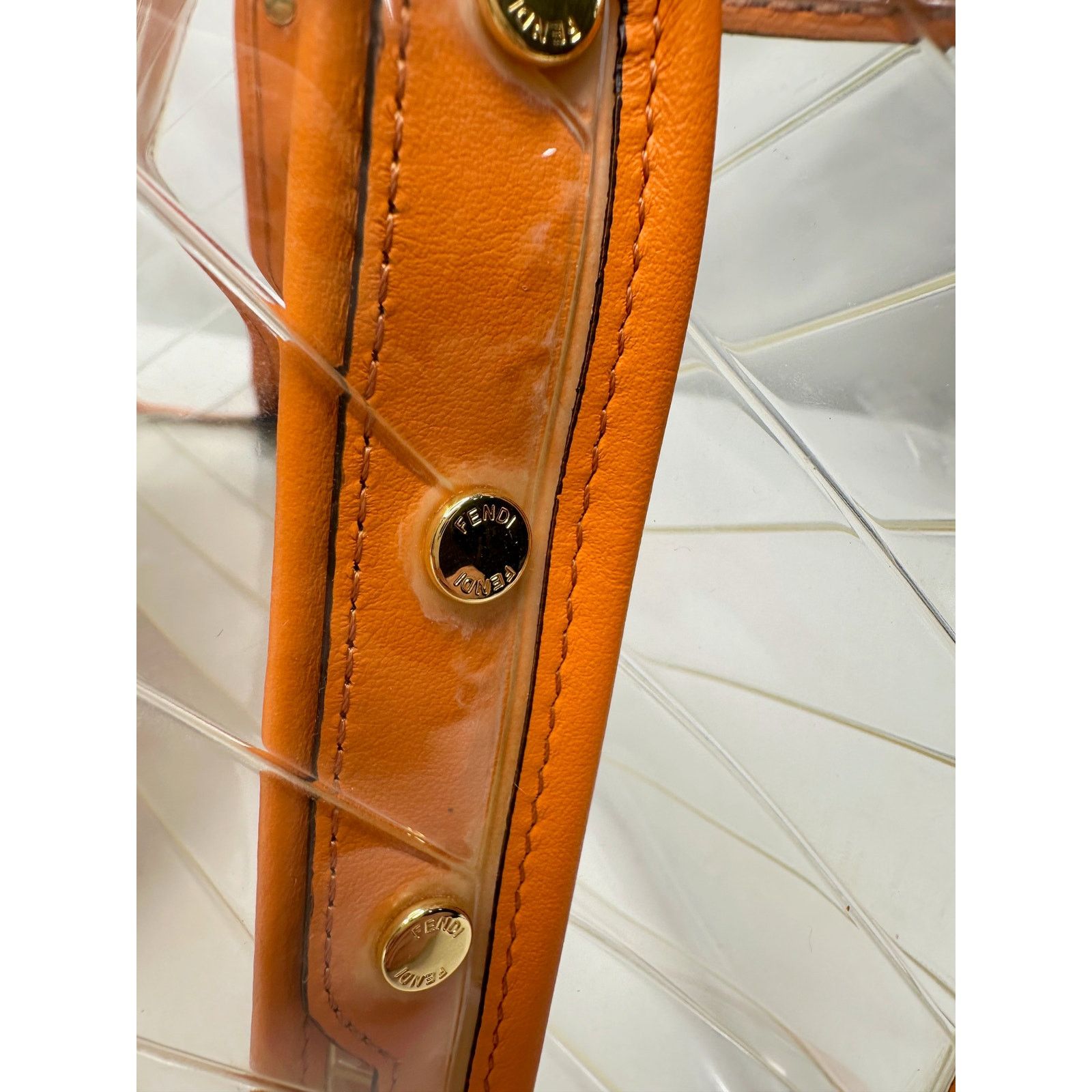 Fendi Fendi Peekaboo Defender PVC Clutch Bag Orange - Small Size ONE SIZE - 18 Thumbnail