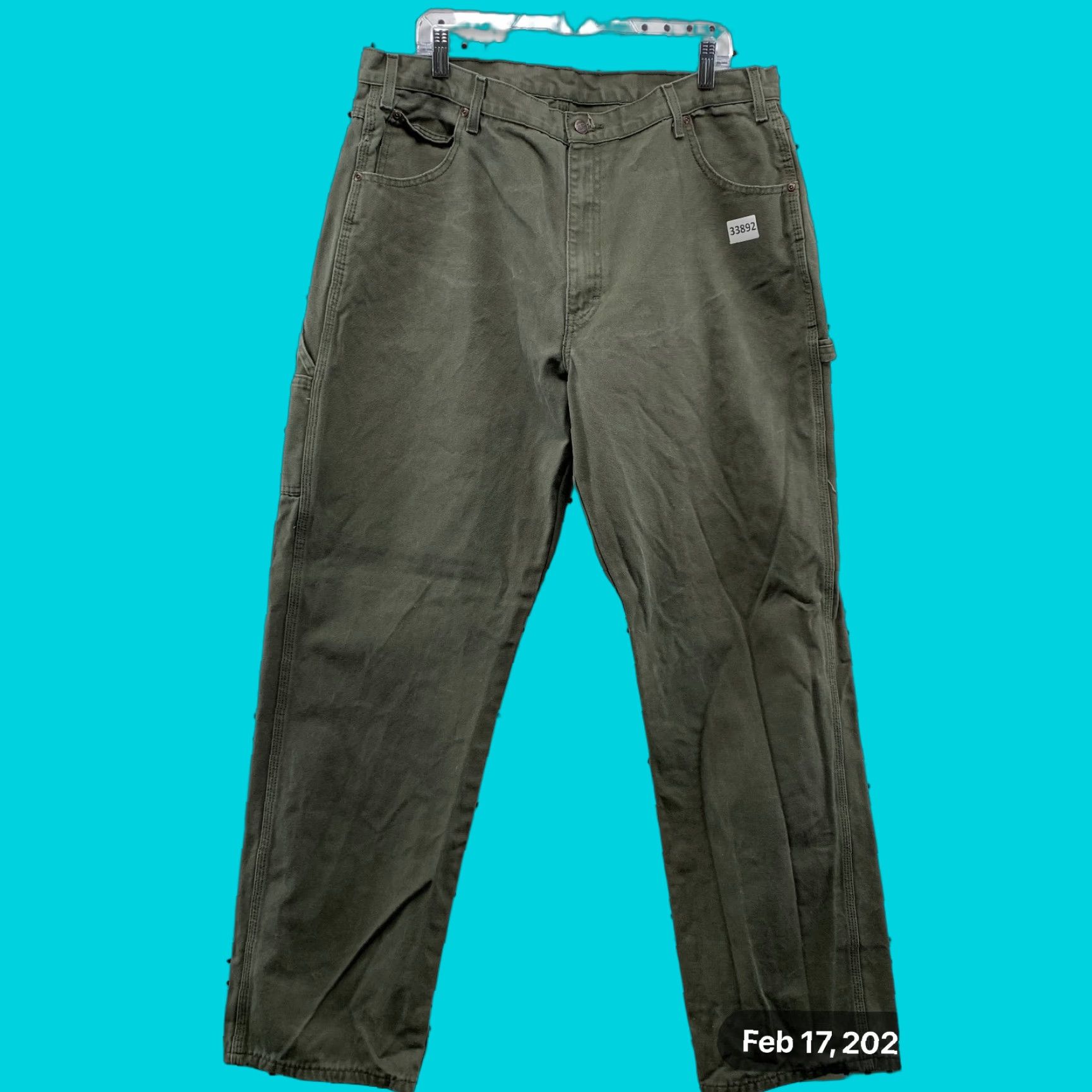 Dickies VINTAGE Dickies Carpenter Canvas Pants Mens FITS Size 38x32.5 Olive Green Size US 38 / EU 54 - 1 Thumbnail