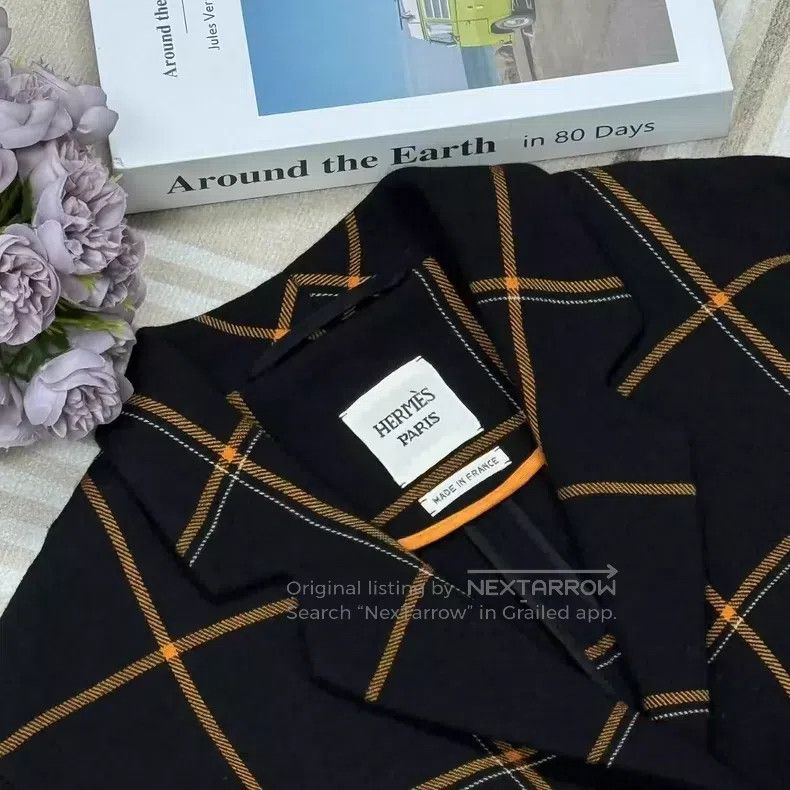 Hermes Hermes Plaid Medium-length Wool Coat Size XS / US 0-2 / IT 36-38 - 4 Thumbnail