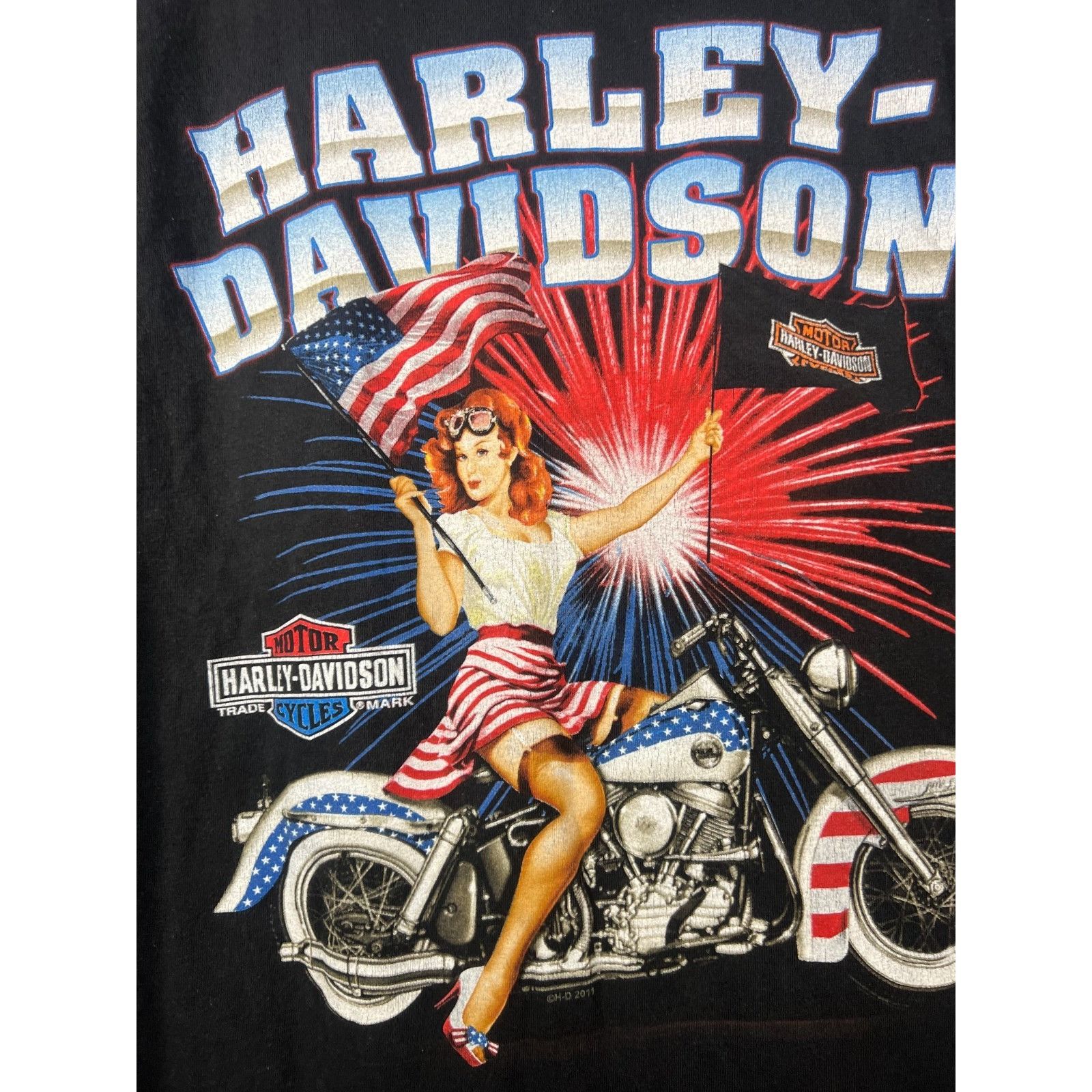 Harley Davidson Harley Davidson T-Shirt Mens sz 2XL Pin up girl model Gettys Size US XXL / EU 58 / 5 - 3 Thumbnail