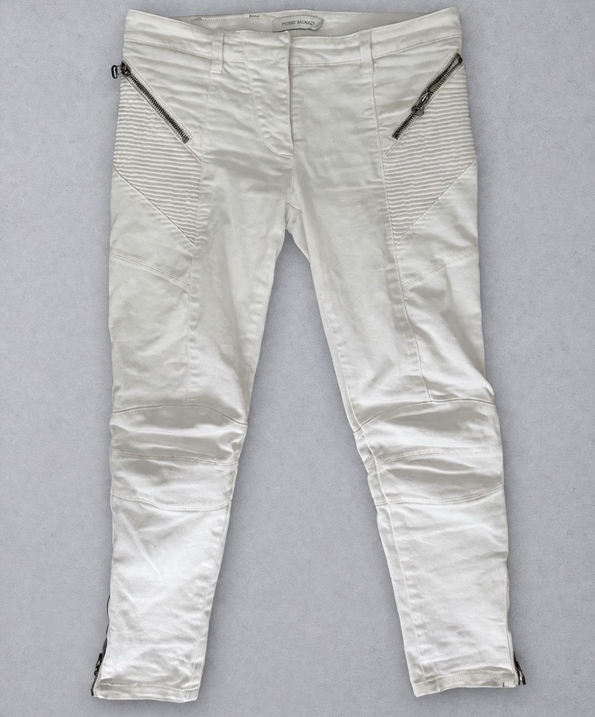 Pierre Balmain Pierre white biker jeans Size US 26 / EU 42 - 1 Thumbnail