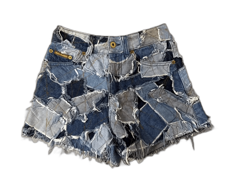 Dolce & Gabbana Vintage Dolce&Gabbana Patchwork Denim Shorts Size 23" - 1 Thumbnail