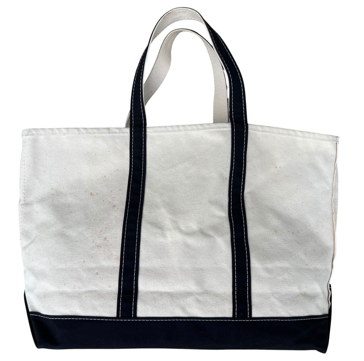 L.L. Bean 80s L.L. Bean Cotton Canvas White Black Big Tote Bag Size ONE SIZE - 8 Thumbnail
