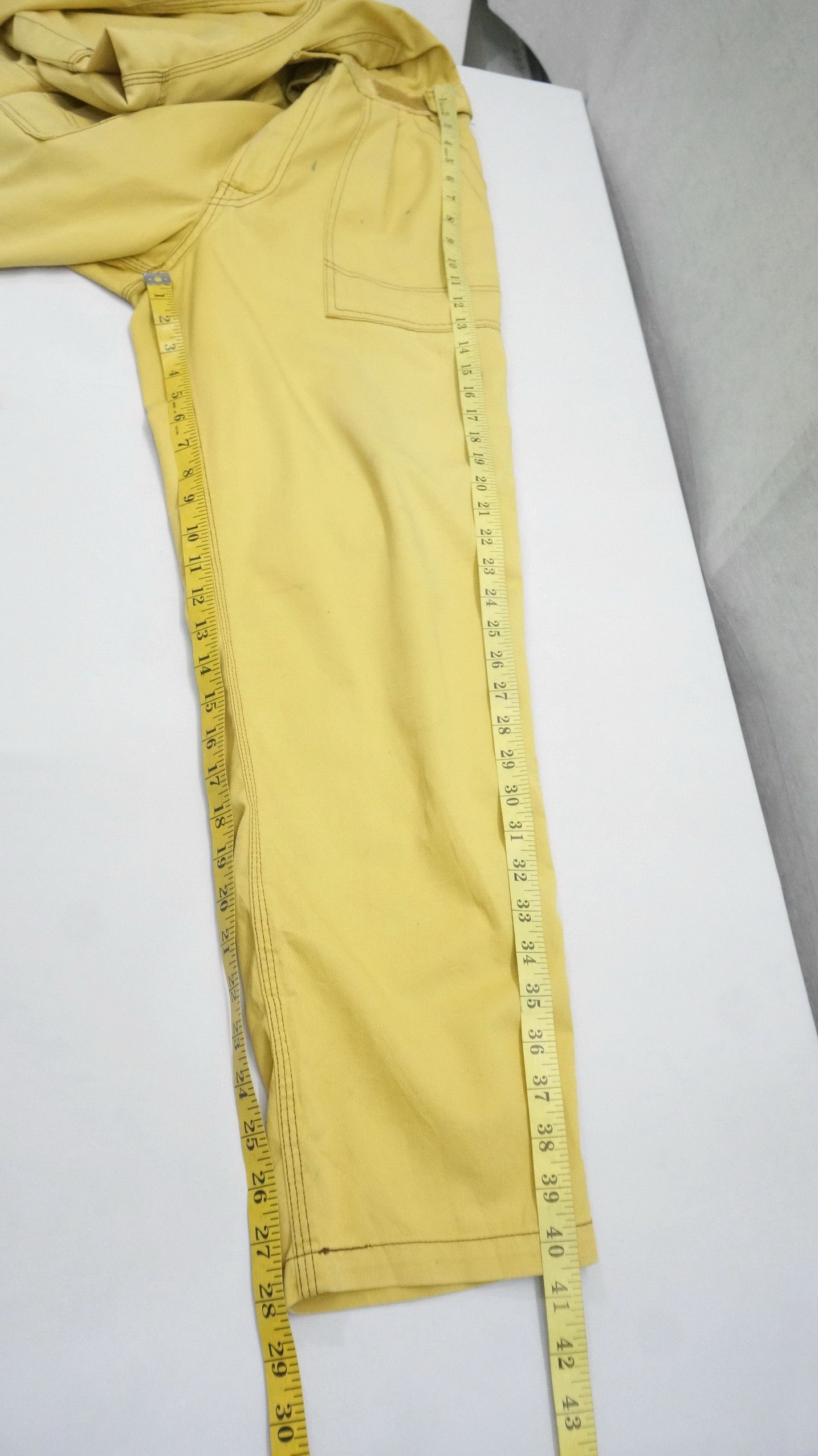 Japanese Brand Vintage TOYOTA Faded Pale Yellow Coverall Size US 31 - 14 Thumbnail