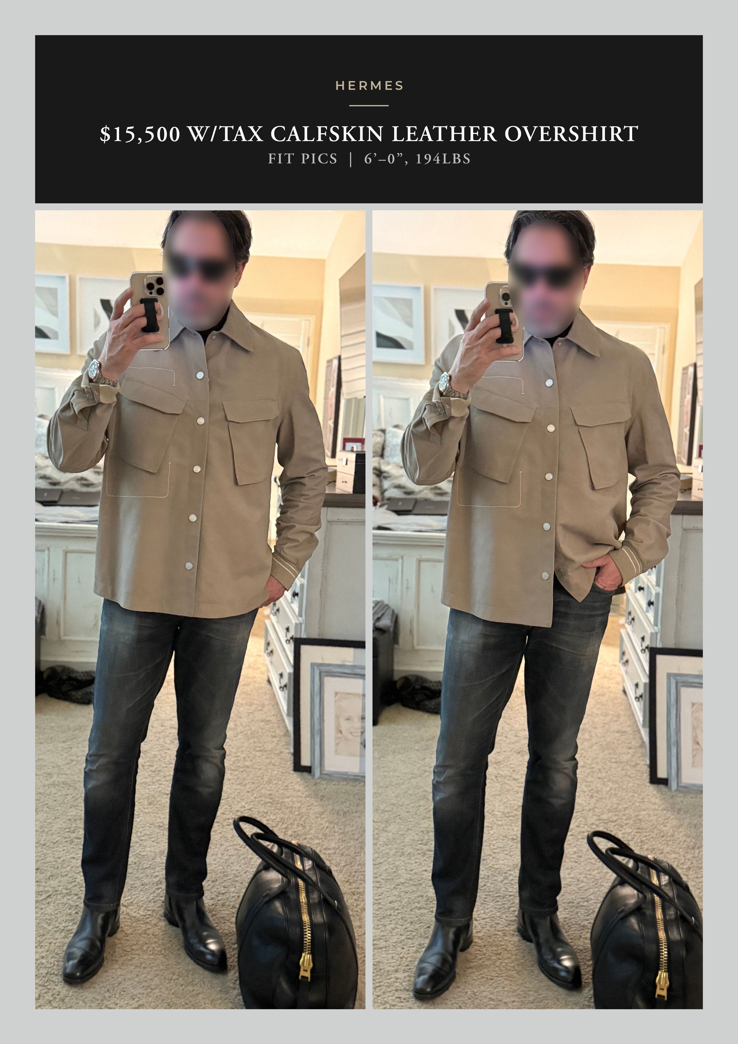 Hermes Best Dressed Ultra Rare $15K w/tax HERMES Calfskin Overshirt Size US XL / EU 56 / 4 - 16 Thumbnail