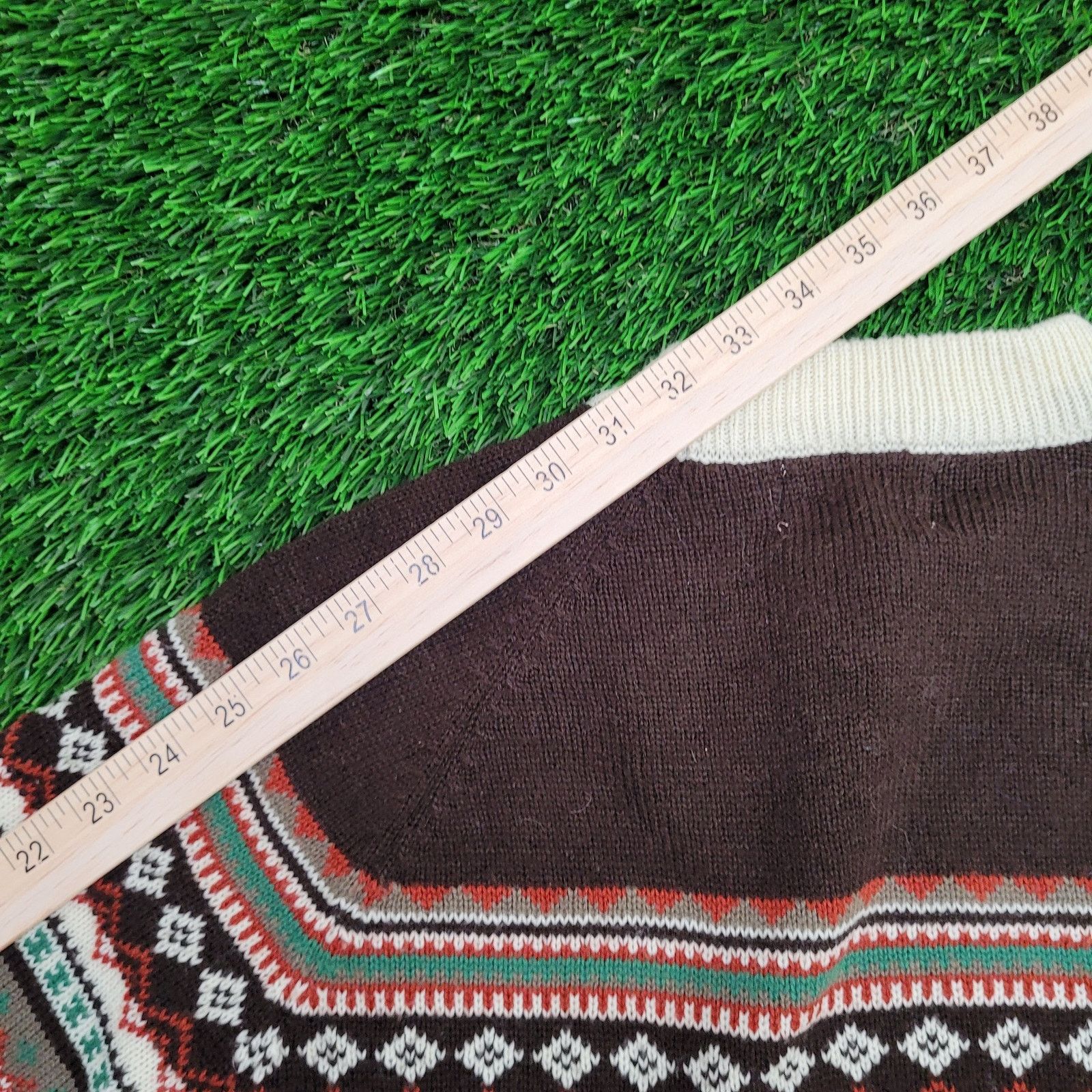 Other Vintage 80s MOD Nordic Sweater M/L 21x26 Brown Beige Size US L / EU 52-54 / 3 - 3 Thumbnail