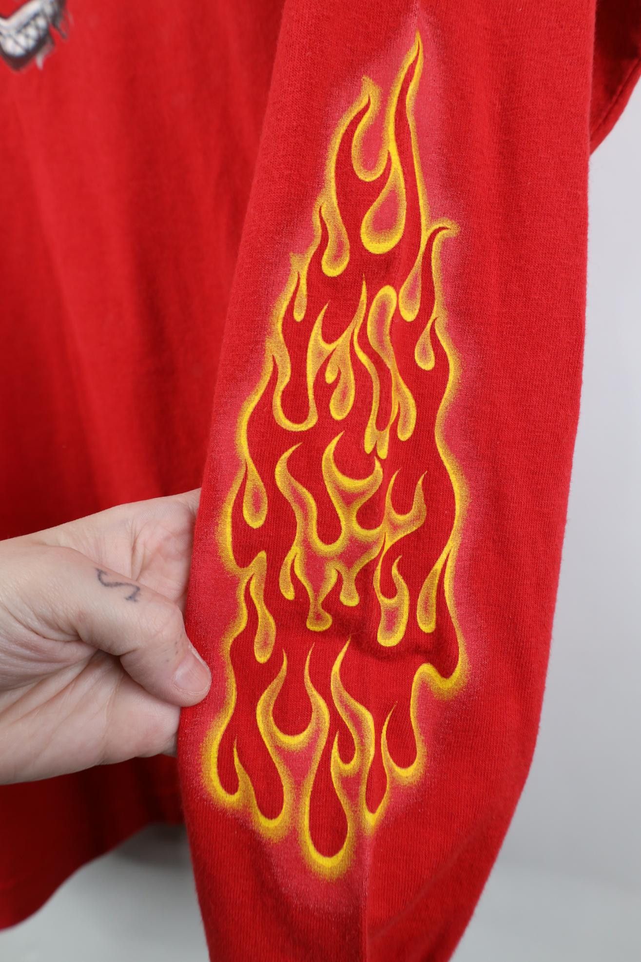Vintage Vintage 90s Y2K Streetwear Snake Fire Long Sleeve T-Shirt Size US XL / EU 56 / 4 - 6 Thumbnail