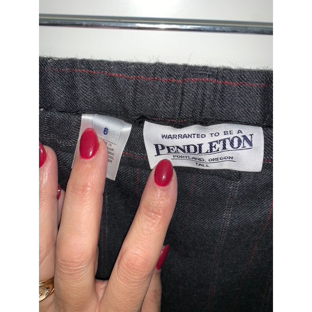 Pendleton Pendleton Women's Gray Pinstripe Wool Dress Pants Size 6 Size 28" / US 6 / IT 42 - 3 Thumbnail