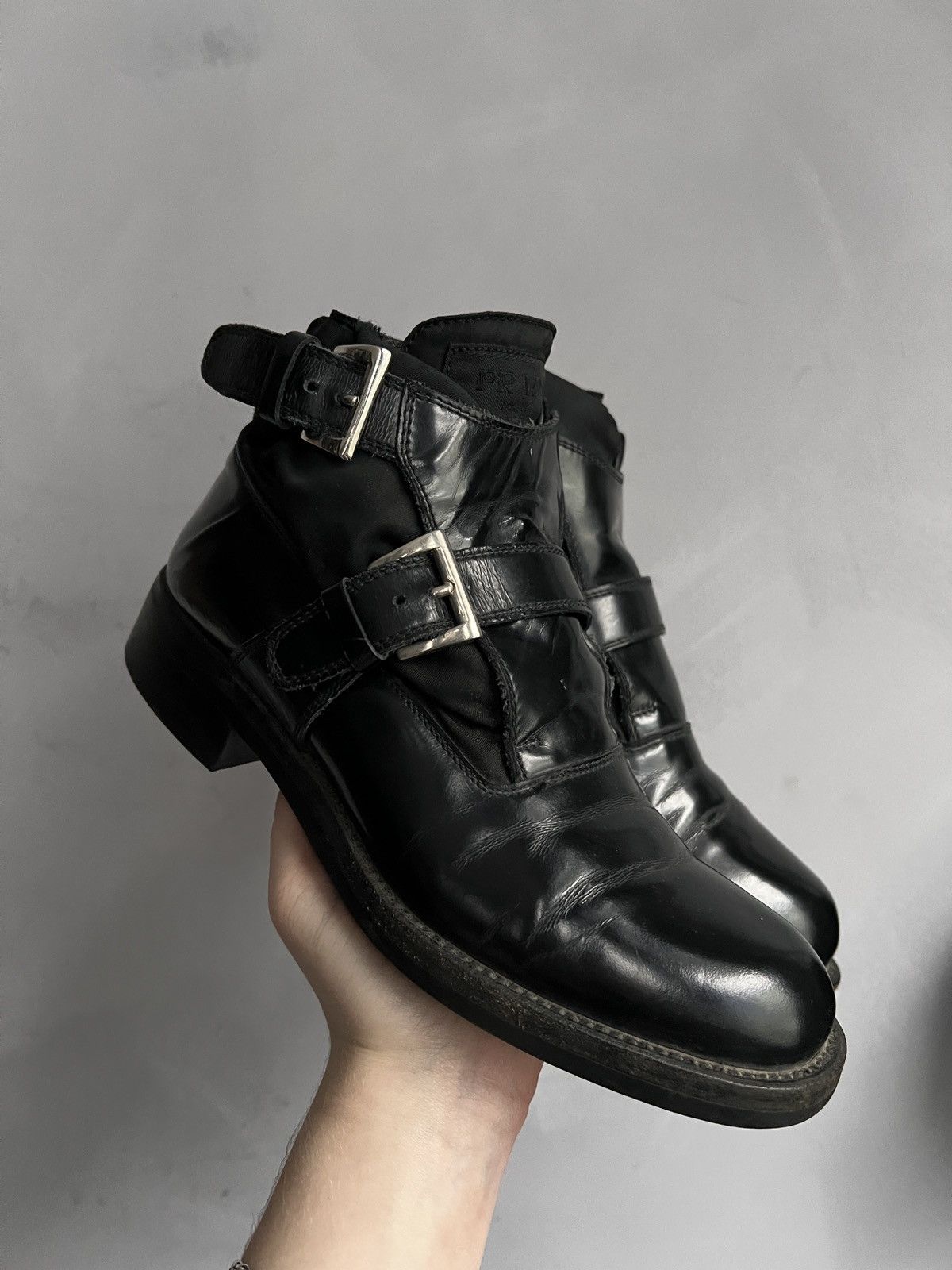 Prada Prada platform leather boots y2k Chelsea buckle Size US 6 / IT 36 - 1 Thumbnail