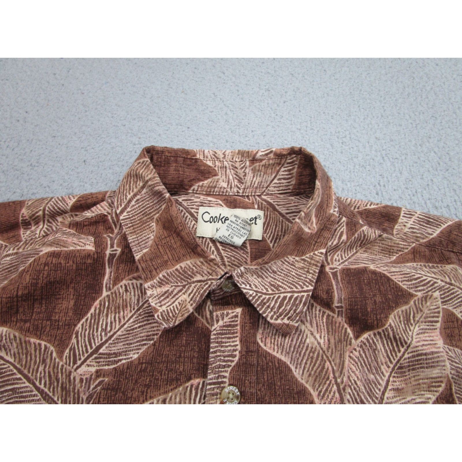 Vintage Cooke Street Shirt Mens XL Brown Bamboo Leaves Leaf Floral Hawaiian Aloha Button Up Short Sleeve Collared Size US XL / EU 56 / 4 - 3 Thumbnail