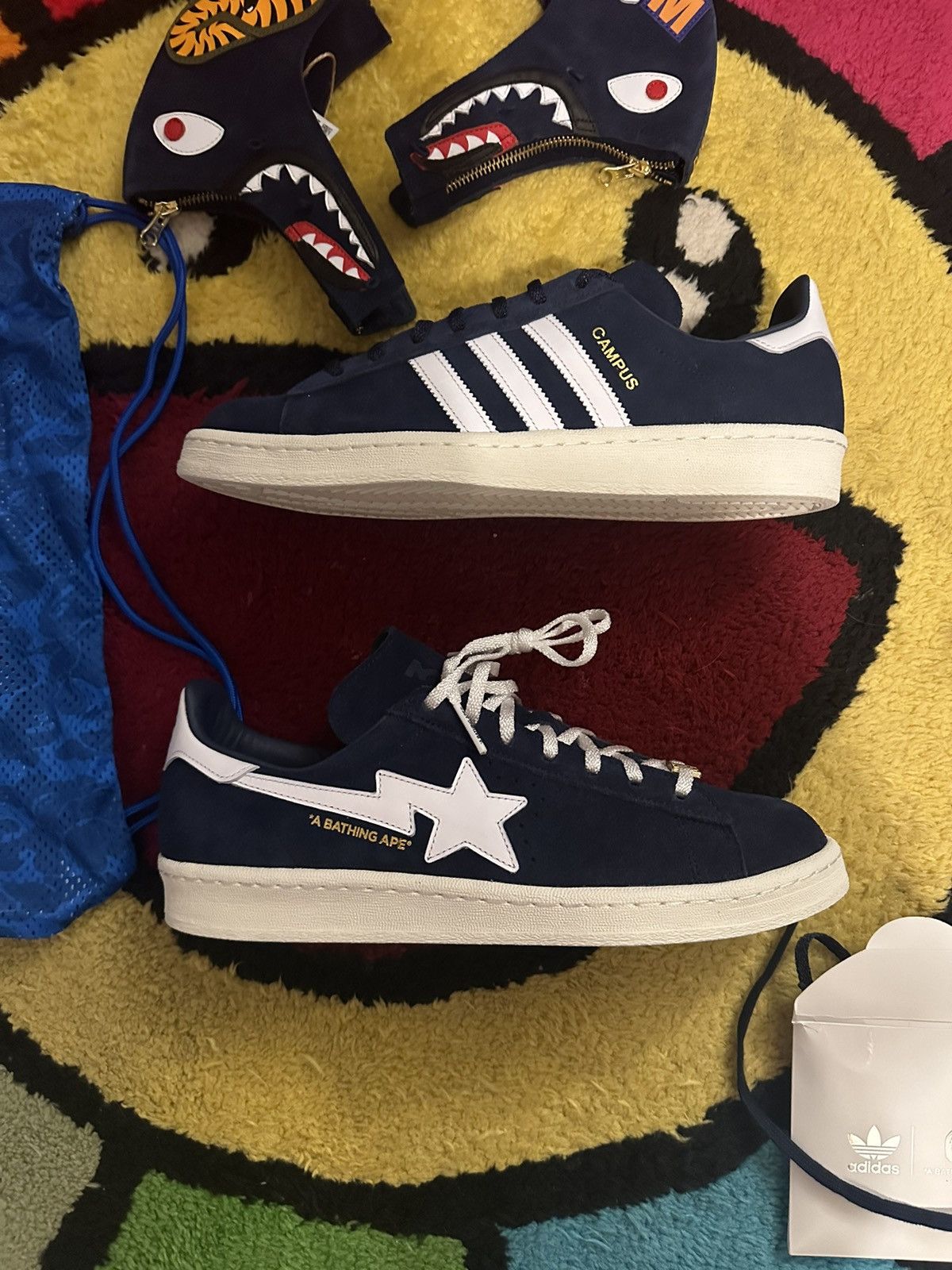Adidas Adidas Campus 80s x BAPE Low 30th Anniversary Blue F&F Size US 10.5 / EU 43-44 - 2 Thumbnail