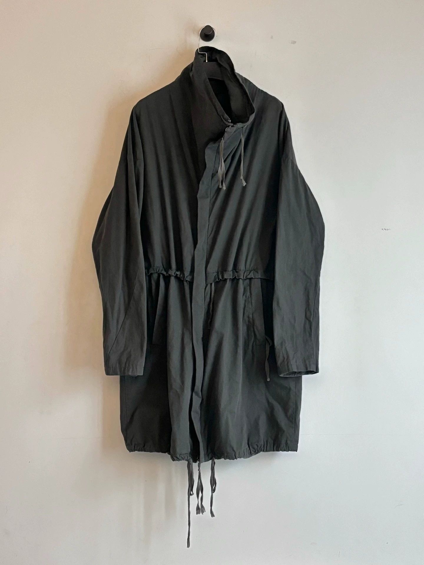 Damir Doma Black Hooded Cloak with Drawstring XS Size US XS / EU 42 / 0 - 4 Thumbnail