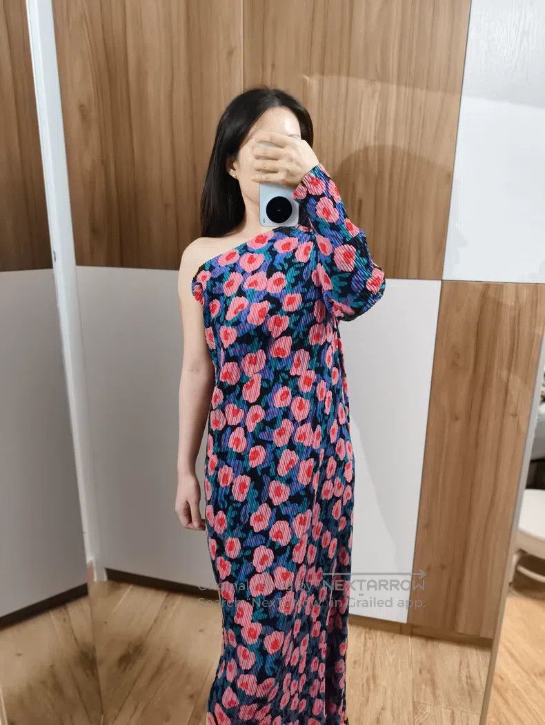 Issey Miyake Issey Miyake Main Line Floral One-Shoulder Dress Size M / US 6-8 / IT 42-44 - 2 Thumbnail
