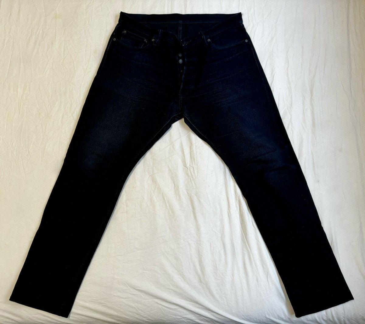 image of Blue Owl Overdyed Selvedge Denim 019 Fit in Black Overdyed Indigo, Men's (Size 38)