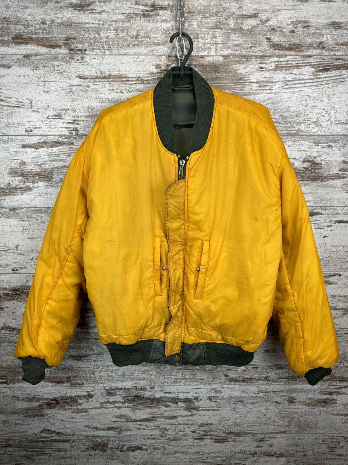Other Mens Ma1 Flyer Vintage Nylon Bomber Jacket Boxy Fit Oversize Size US XXL / EU 58 / 5 - 18 Thumbnail