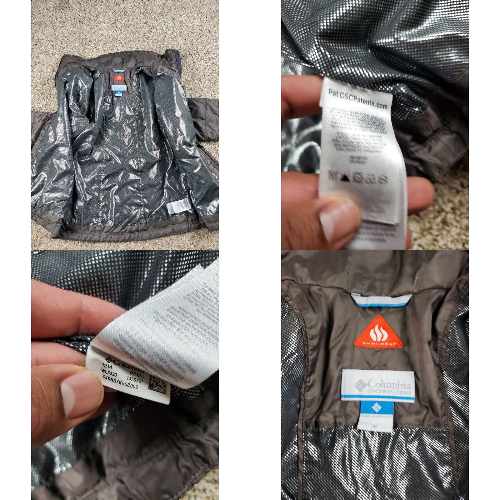 Vintage Columbia Jacket Women M Gray Mighty Lite III Omni-Heat Full Zip Size M / US 6-8 / IT 42-44 - 8 Thumbnail