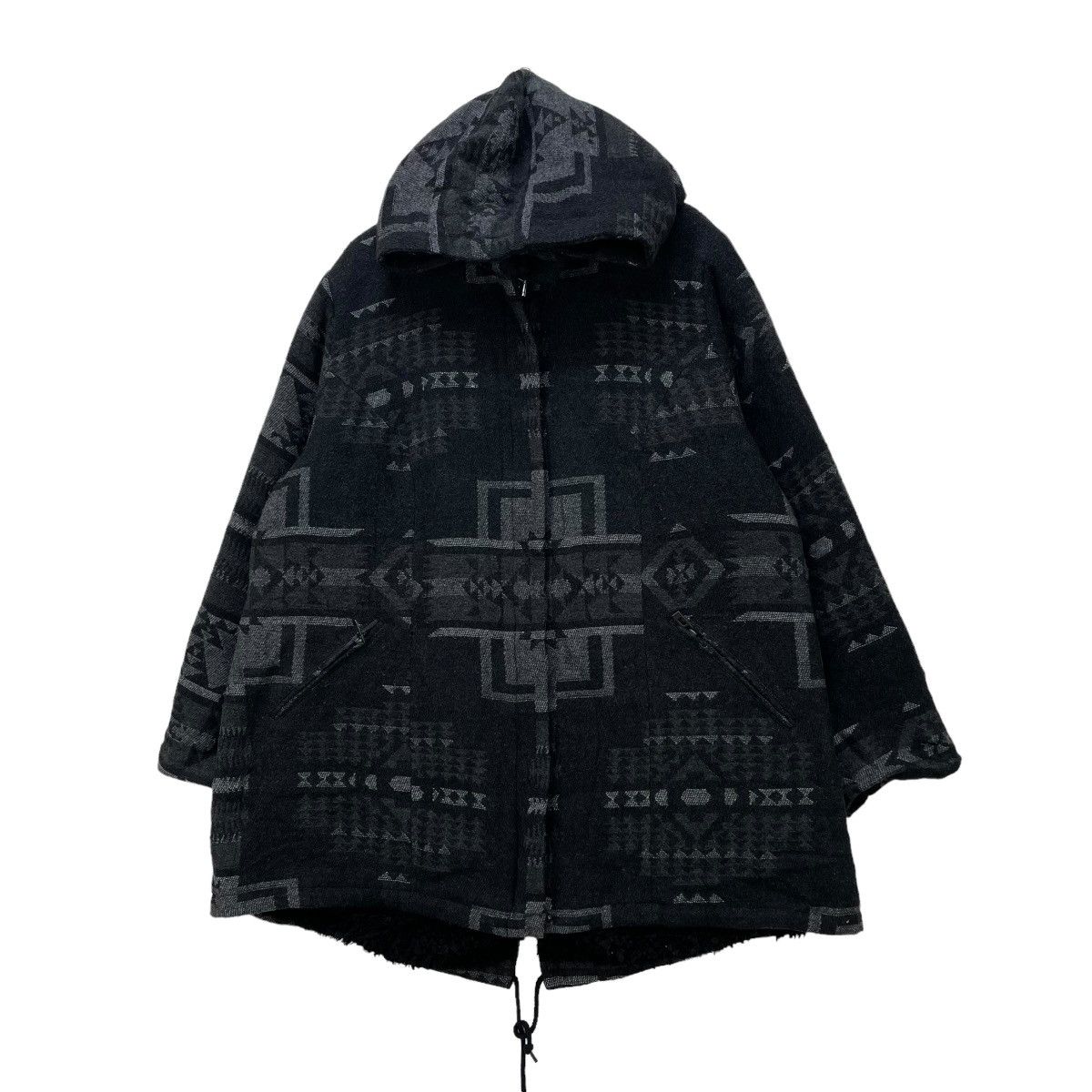 Japanese Brand 💥Japanese Brand Ulla Popken Shearling Native Hooded Jacket Size US L / EU 52-54 / 3 - 2 Thumbnail