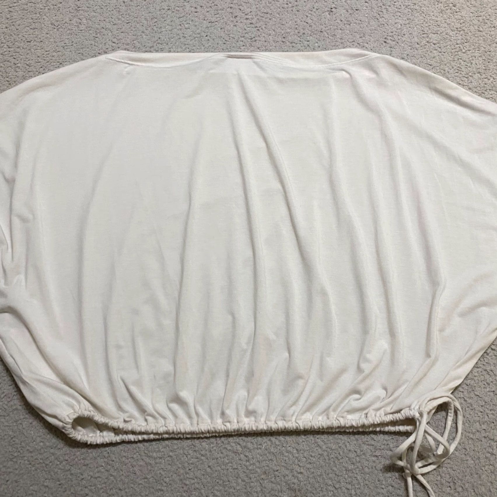 Athleta Athleta Shirt Womens XL White Solid Boat Neck Long Sleeve Cropped Cinch Size XL / US 12-14 / IT 48-50 - 2 Thumbnail