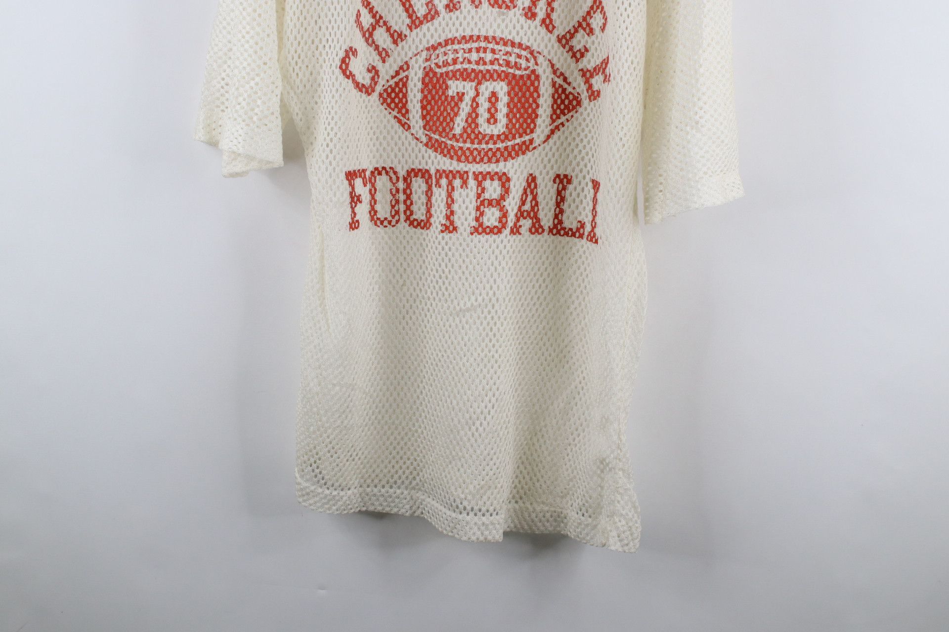 Champion × Vintage Vintage 70s Champion Out Mesh Football Jersey White USA Size US M / EU 48-50 / 2 - 3 Thumbnail
